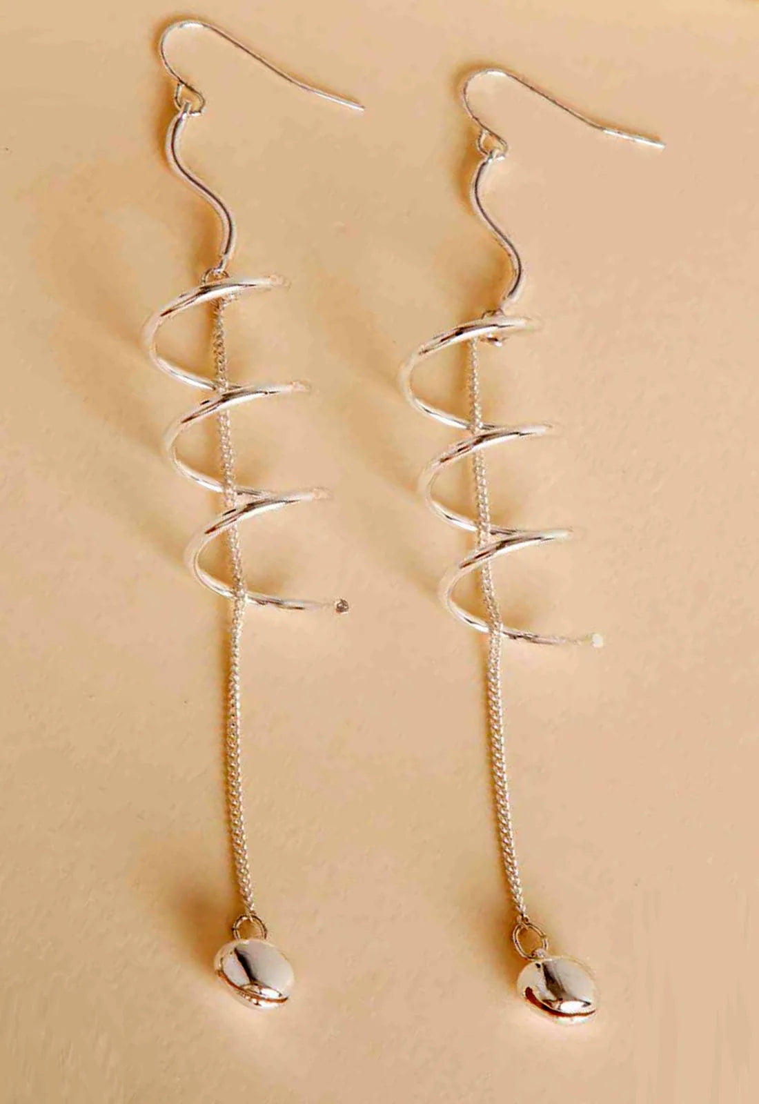 Always Chic Silver Spiral Earrings-0