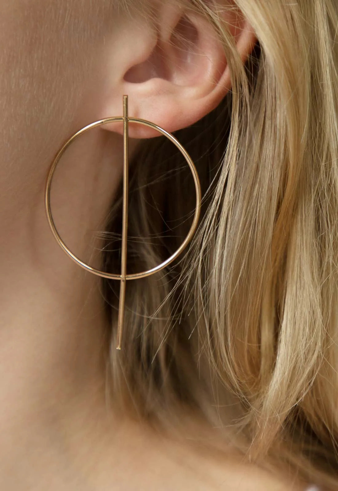 Always Chic Gold Bar Detail Hoop Earring-91617