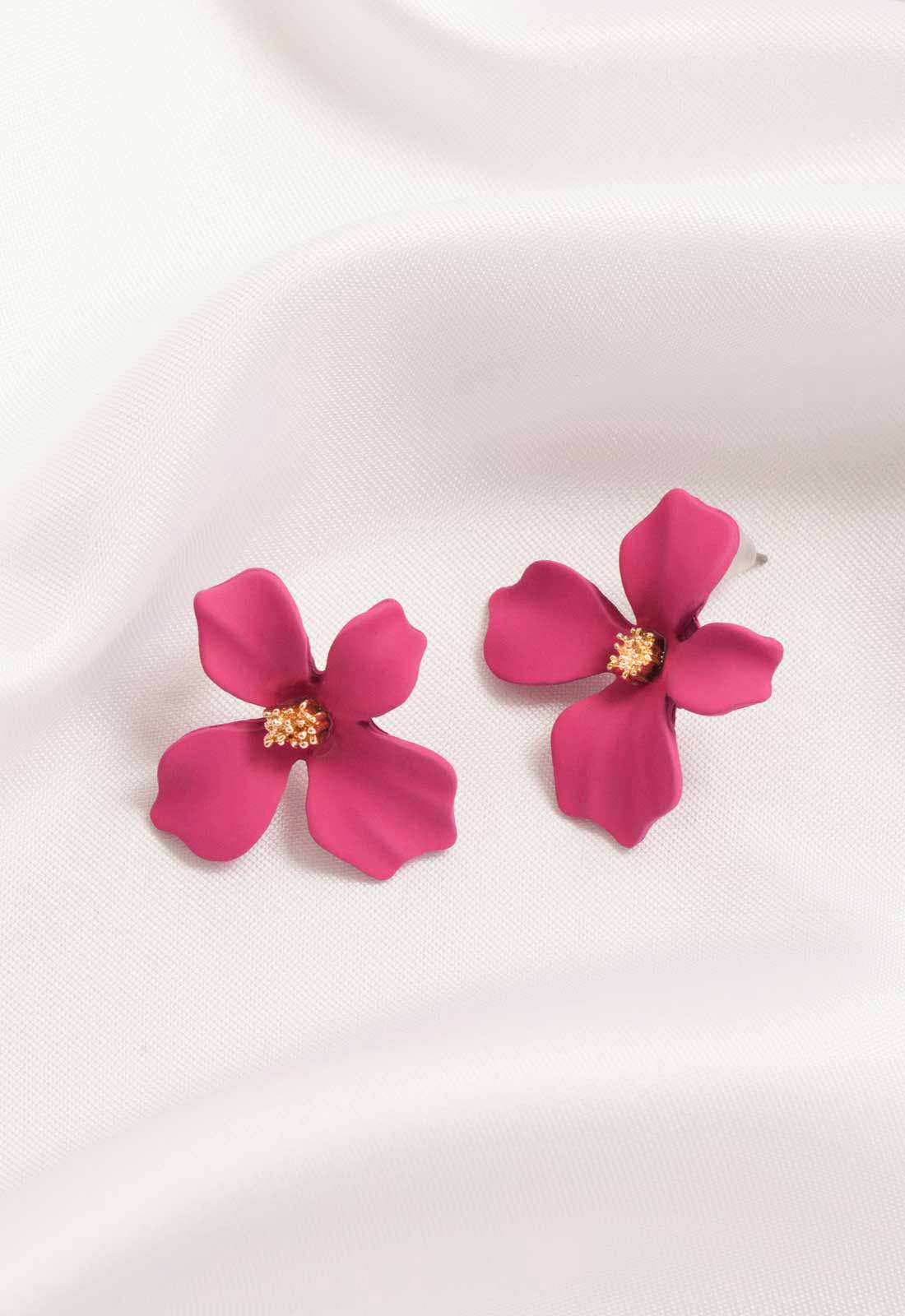 Always Chic Pink Flower Earrings-0
