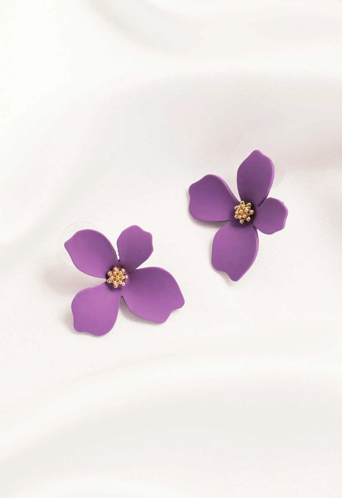 Always Chic Purple Flower Earrings-92102