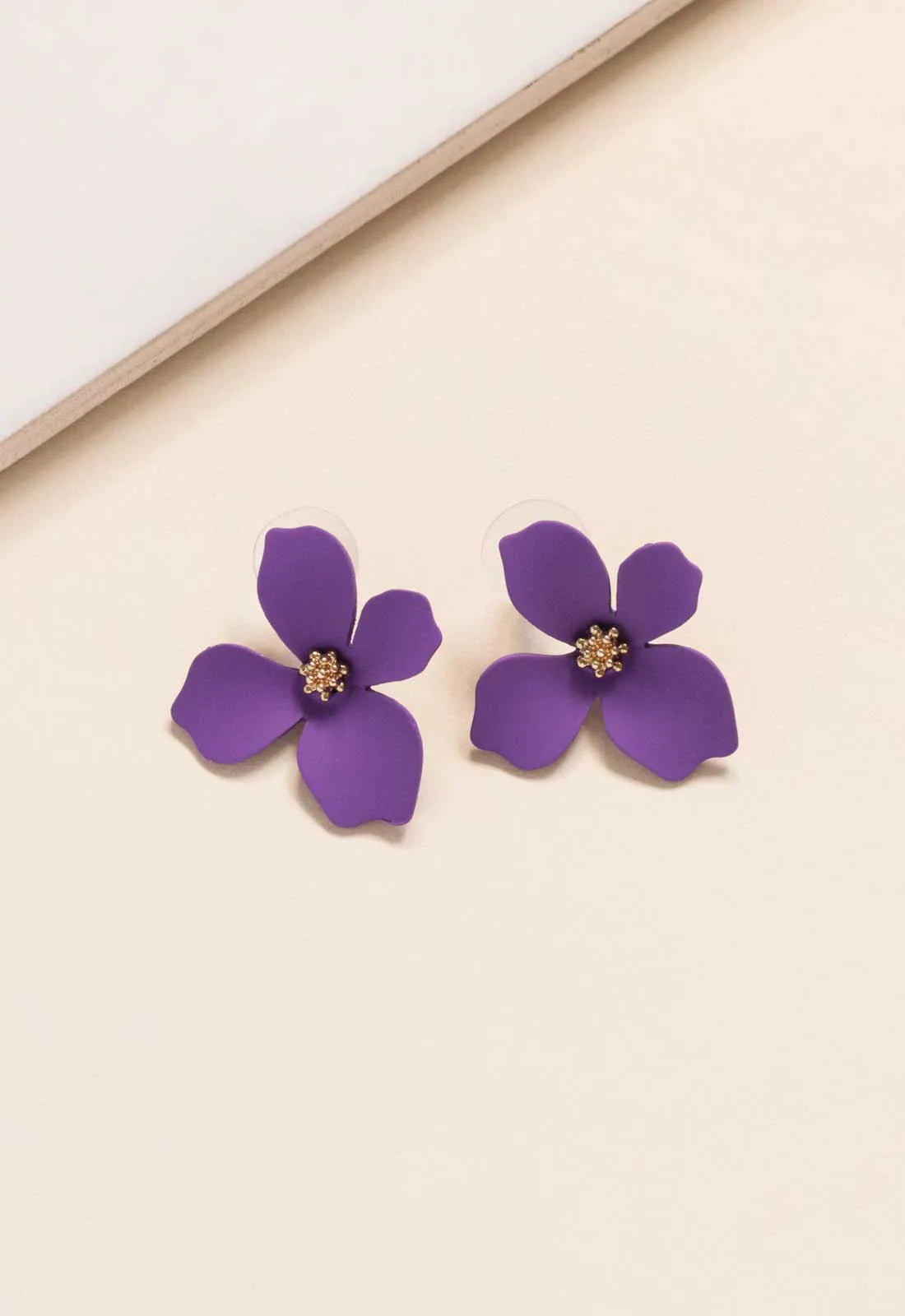 Always Chic Purple Flower Earrings-92103