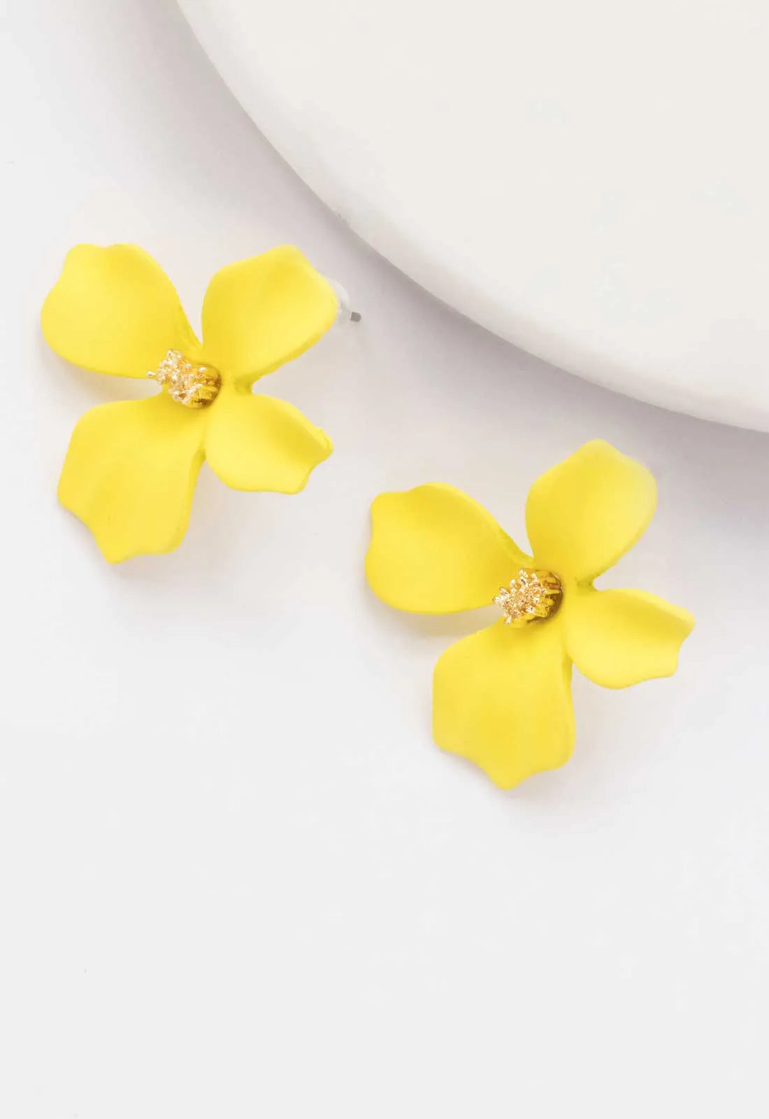 Always Chic Yellow Flower Earrings-92083