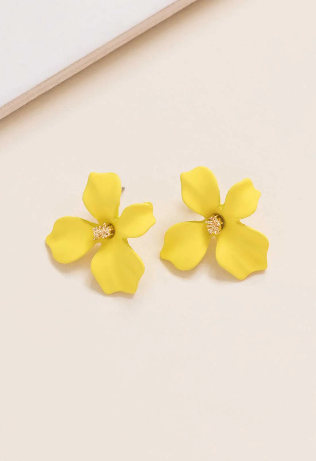 Always Chic Yellow Flower Earrings-92084
