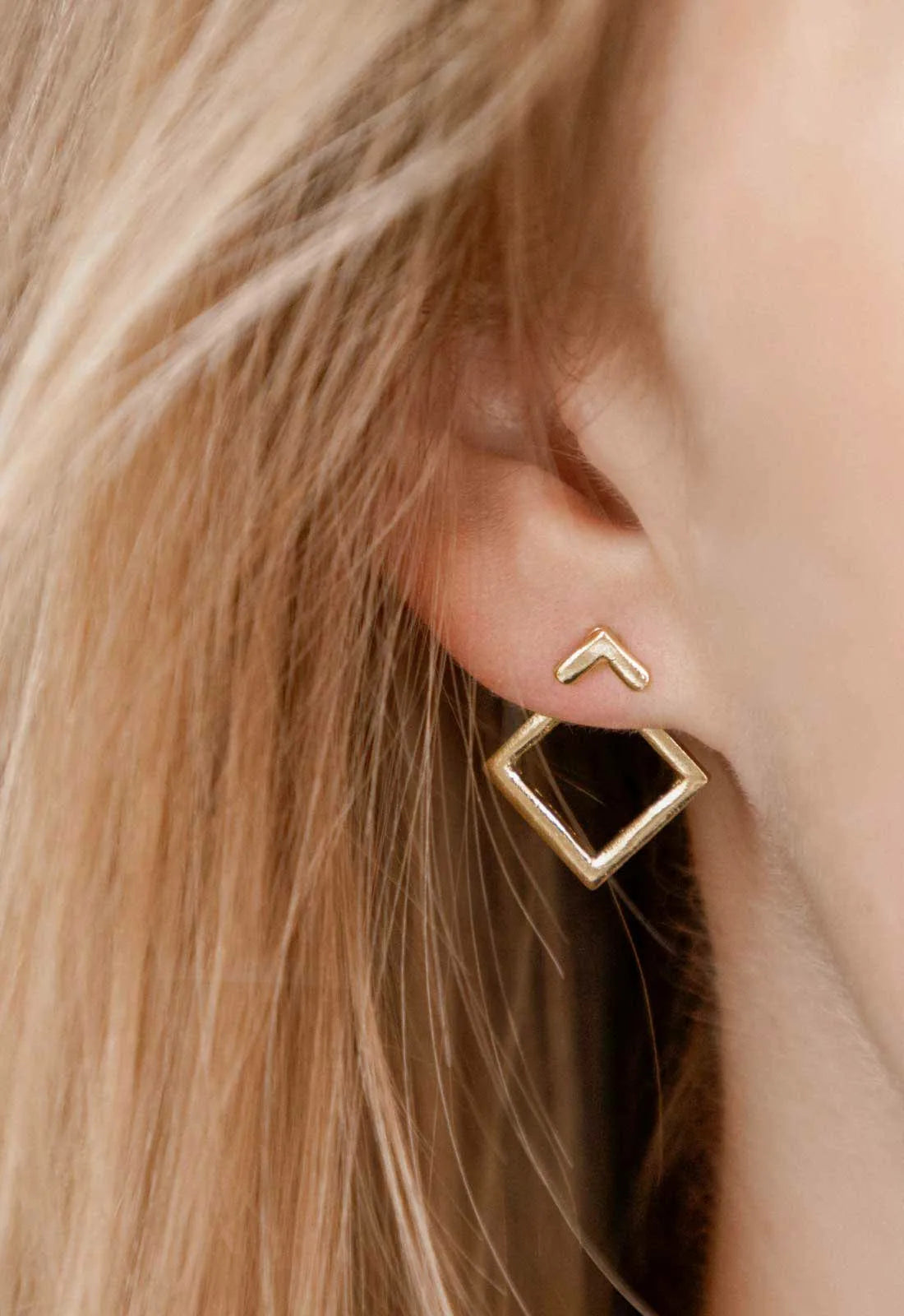 Always Chic Gold Geometric Stud Earrings-92159