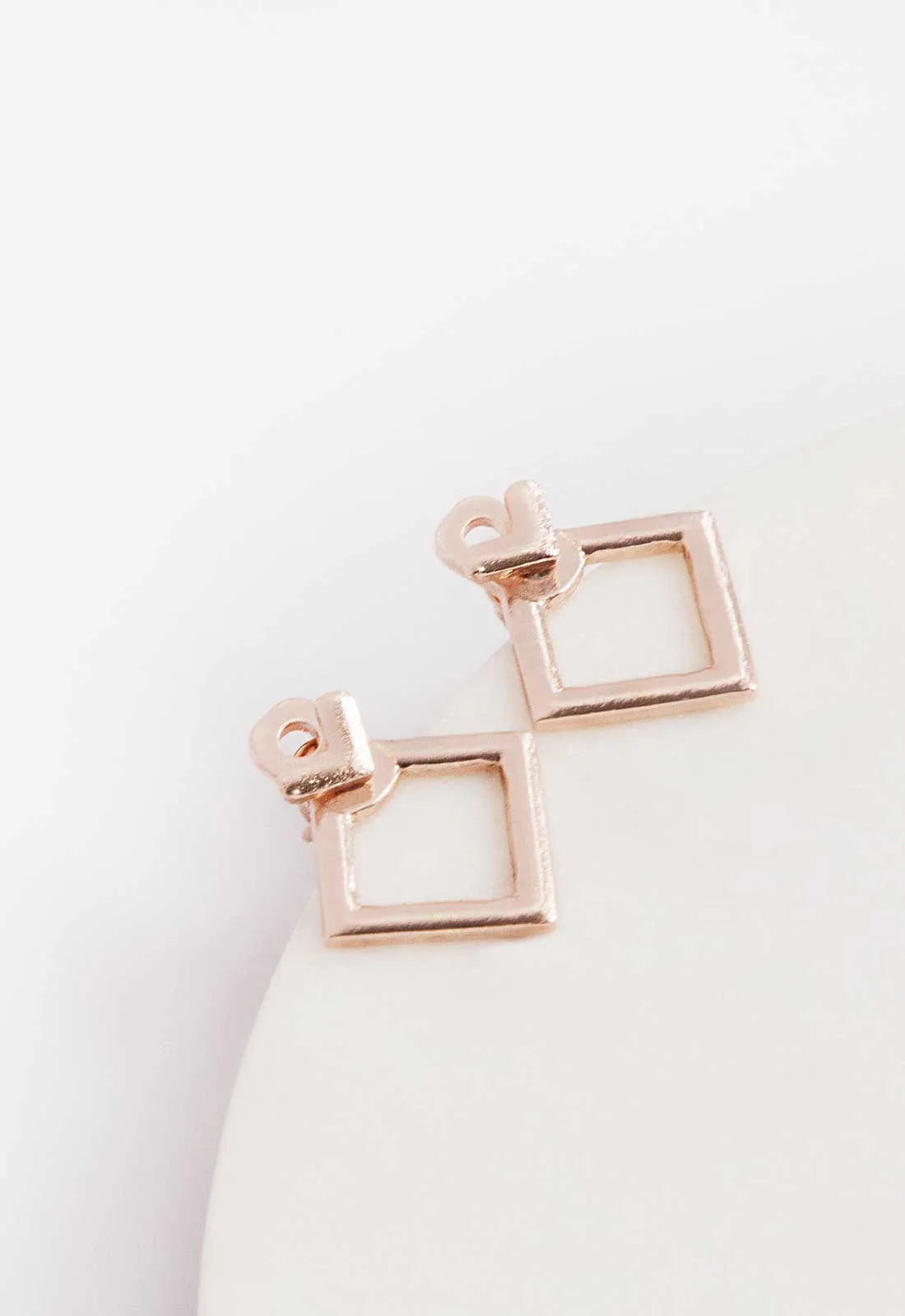 Always Chic Rose Gold Geometric Stud Earrings-0