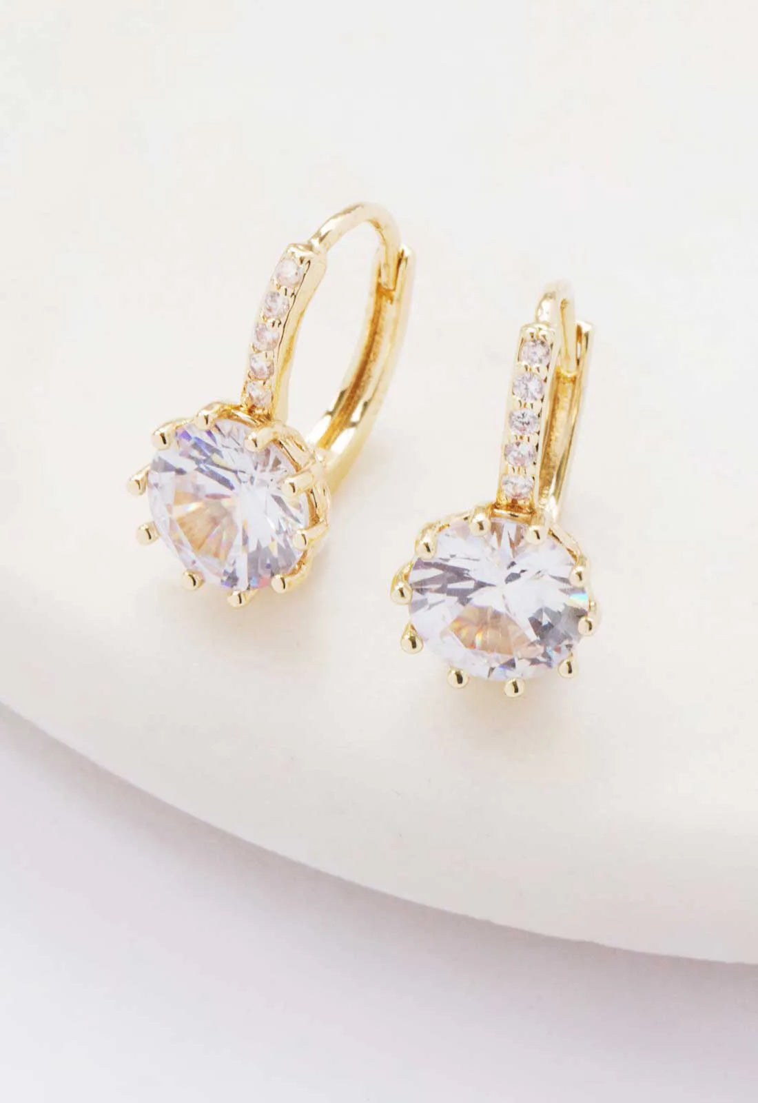 Always Chic Gold Crystal Hoop Earrings-0