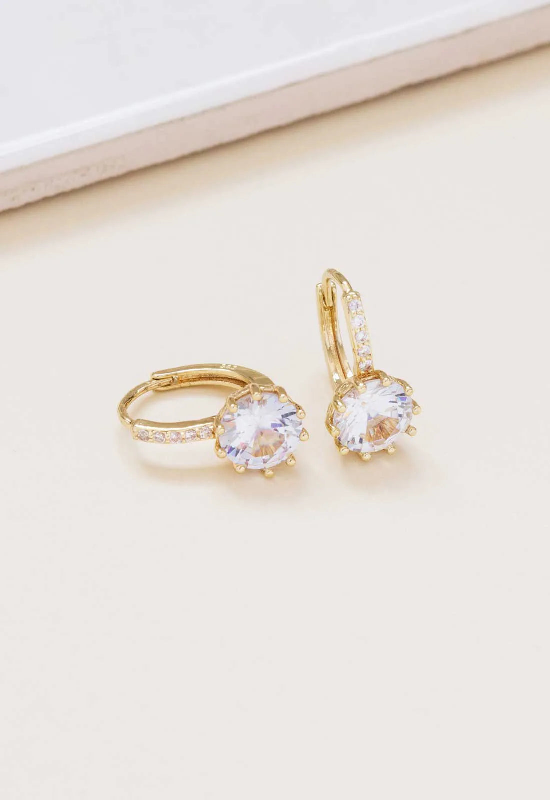 Always Chic Gold Crystal Hoop Earrings-92170