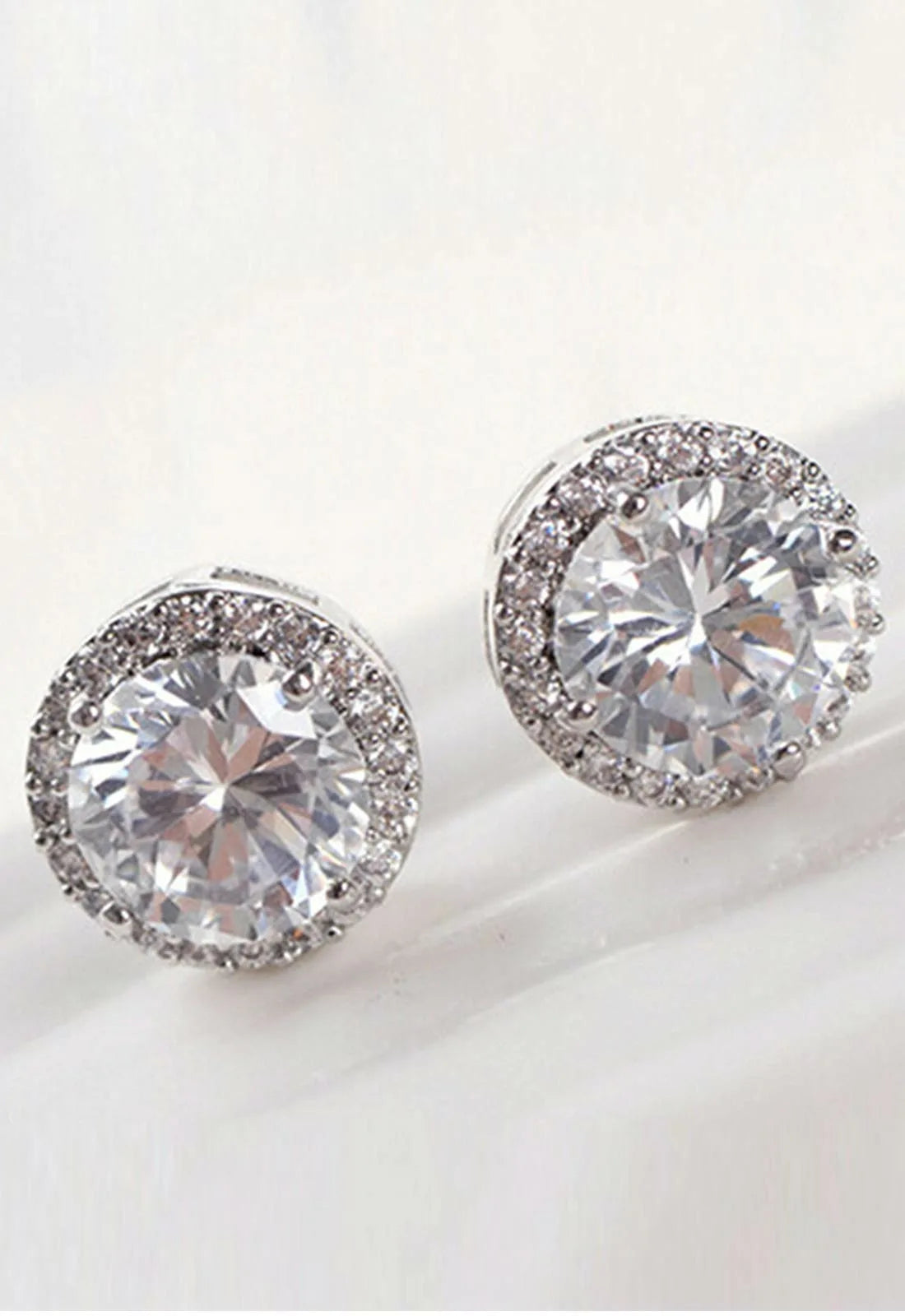 Always Chic Silver Crystal Stud Earrings-0