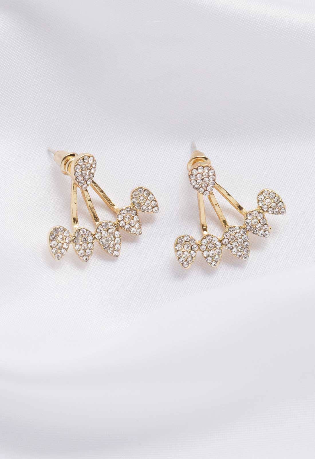 Always Chic Gold Petal Crystal Jacket Earrings-92176