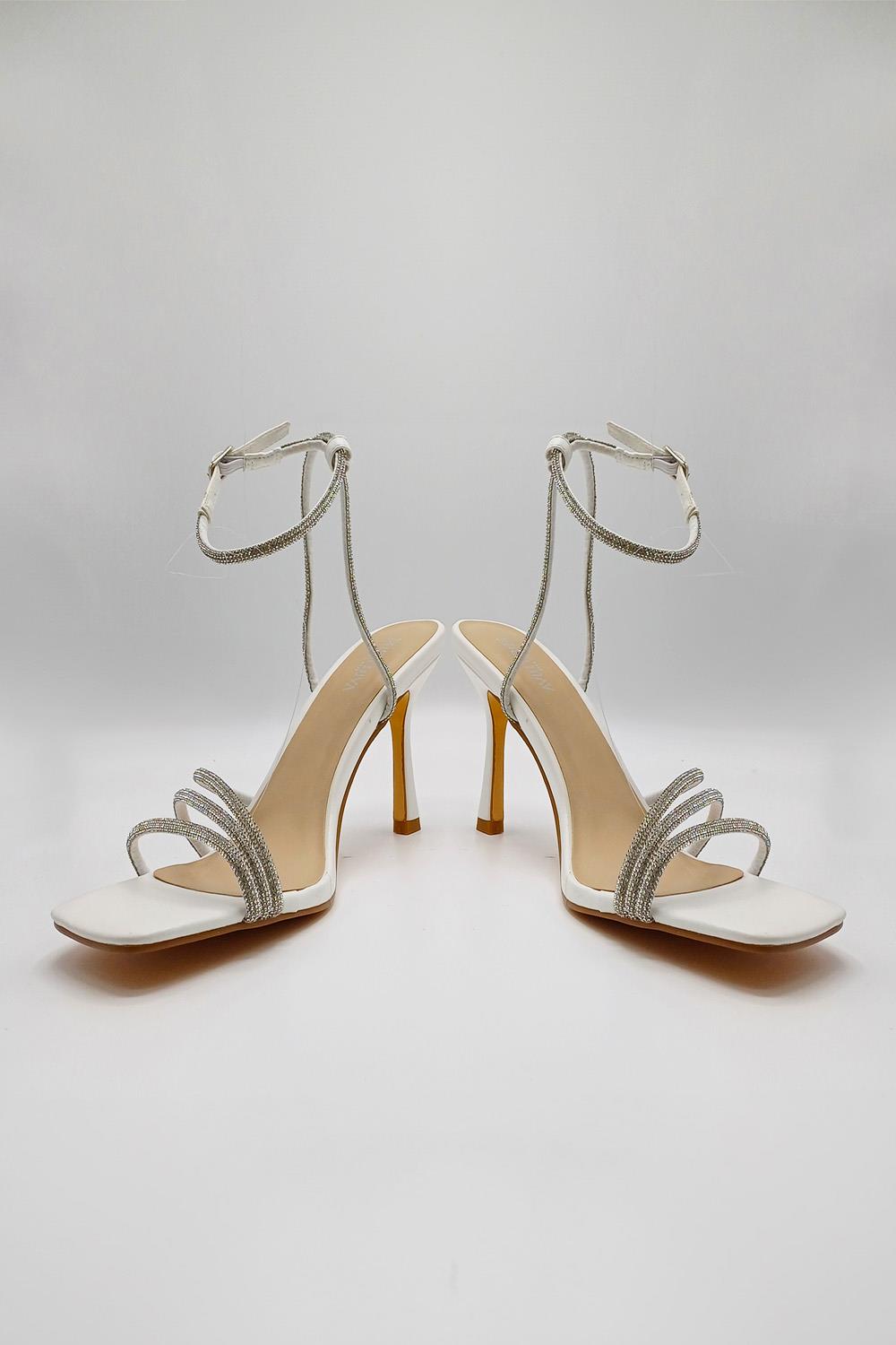 Miss Diva White Camina Diamante Heels