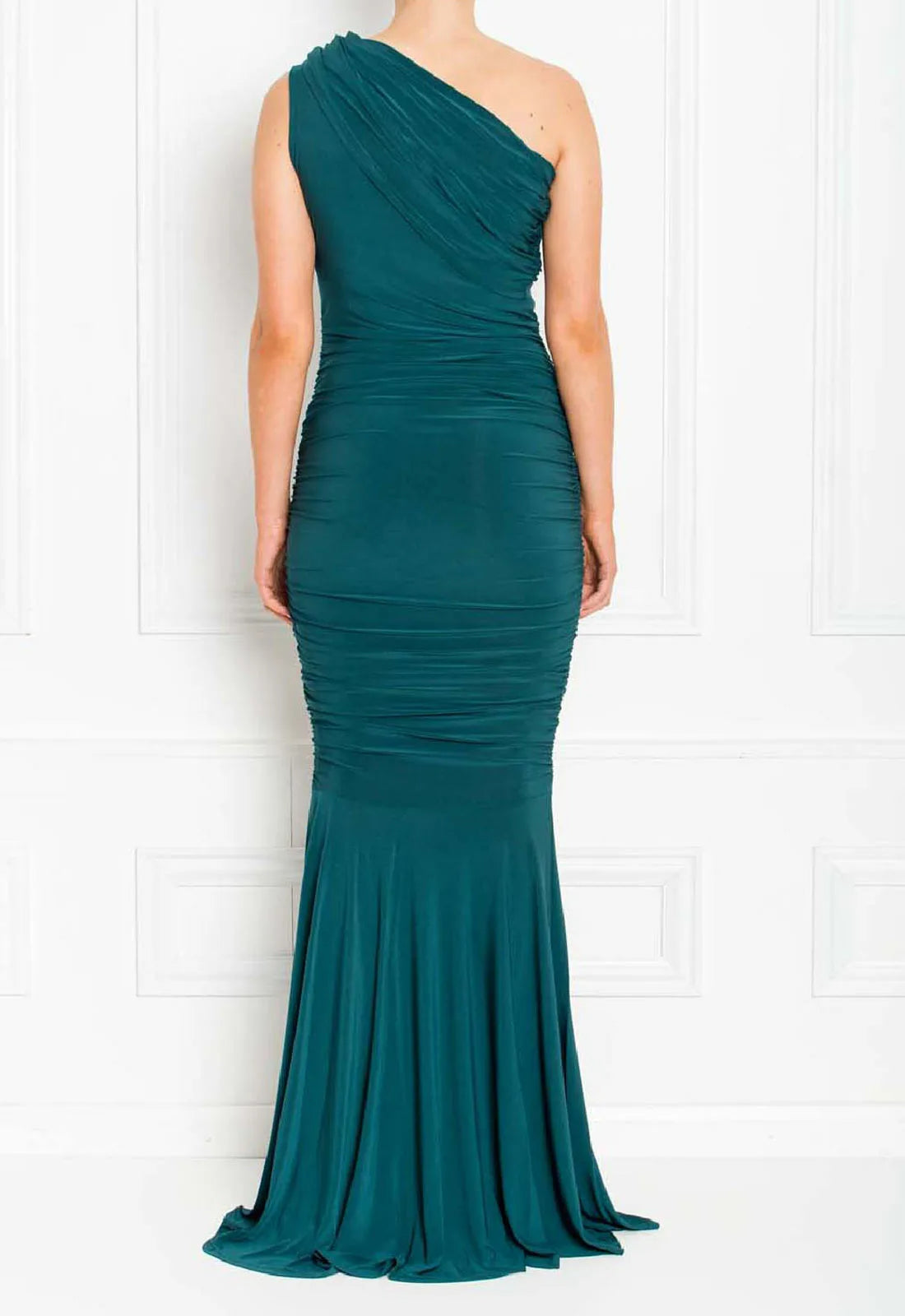 Honor Gold Forest Green Alice One Shoulder Maxi Dress-62714