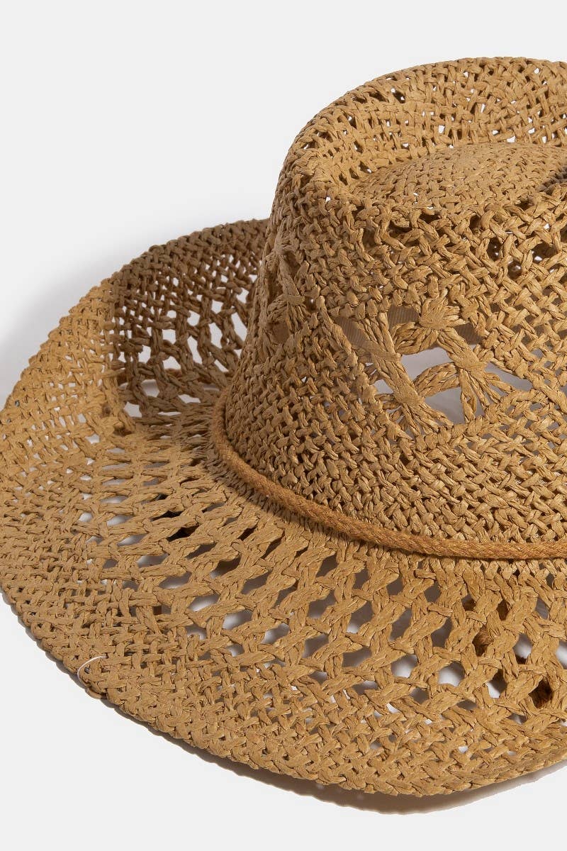 Soul Of Sita Double Strap Western Straw Hat: Ka