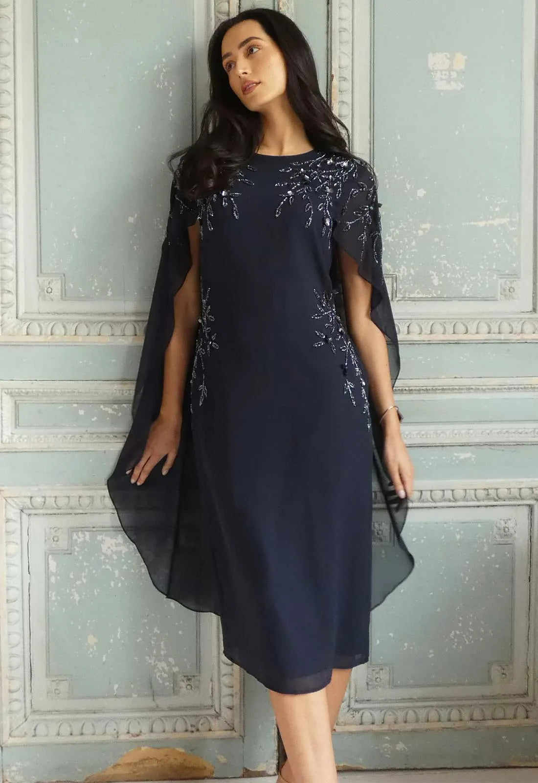 Raishma Couture Navy Bella Cocktail Dress-112526