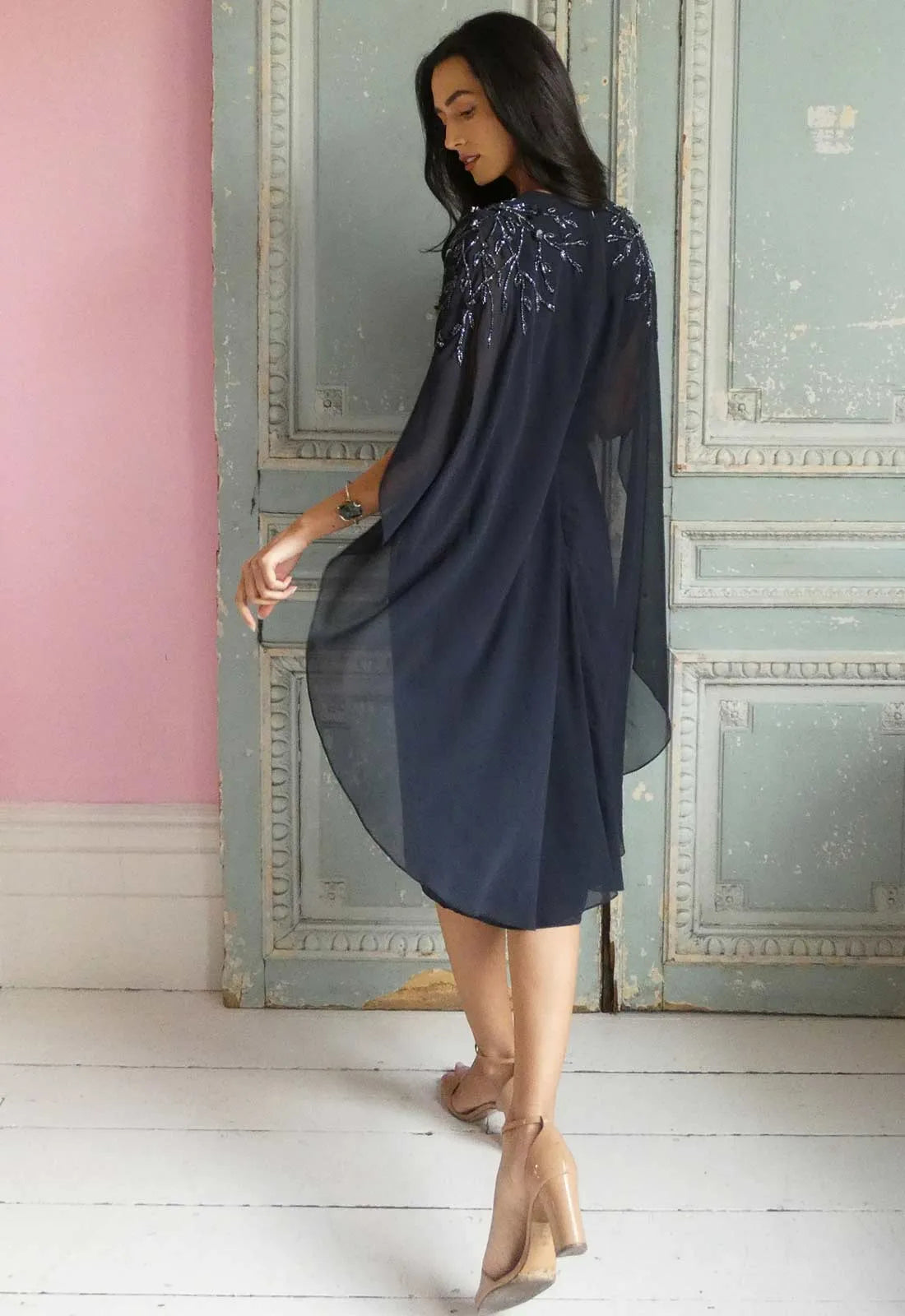 Raishma Couture Navy Bella Cocktail Dress-112527