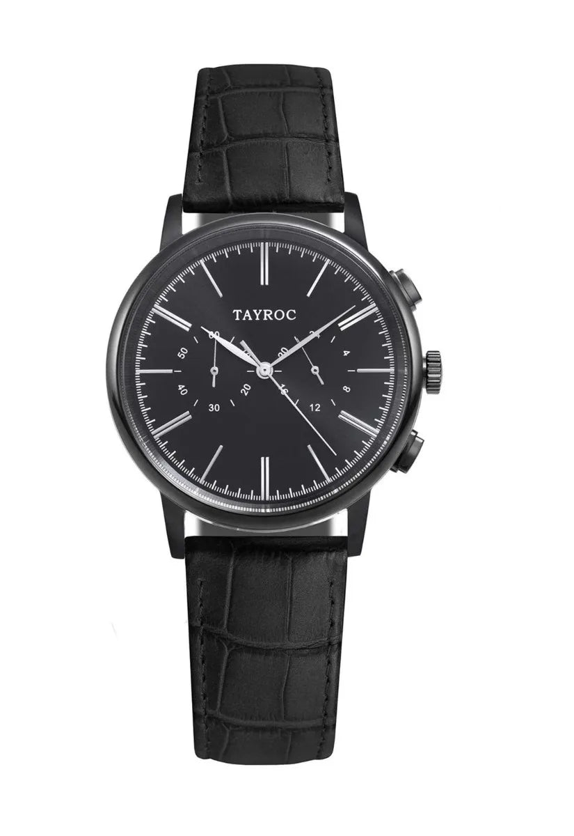 Tayroc Black and Silver 42mm Watch