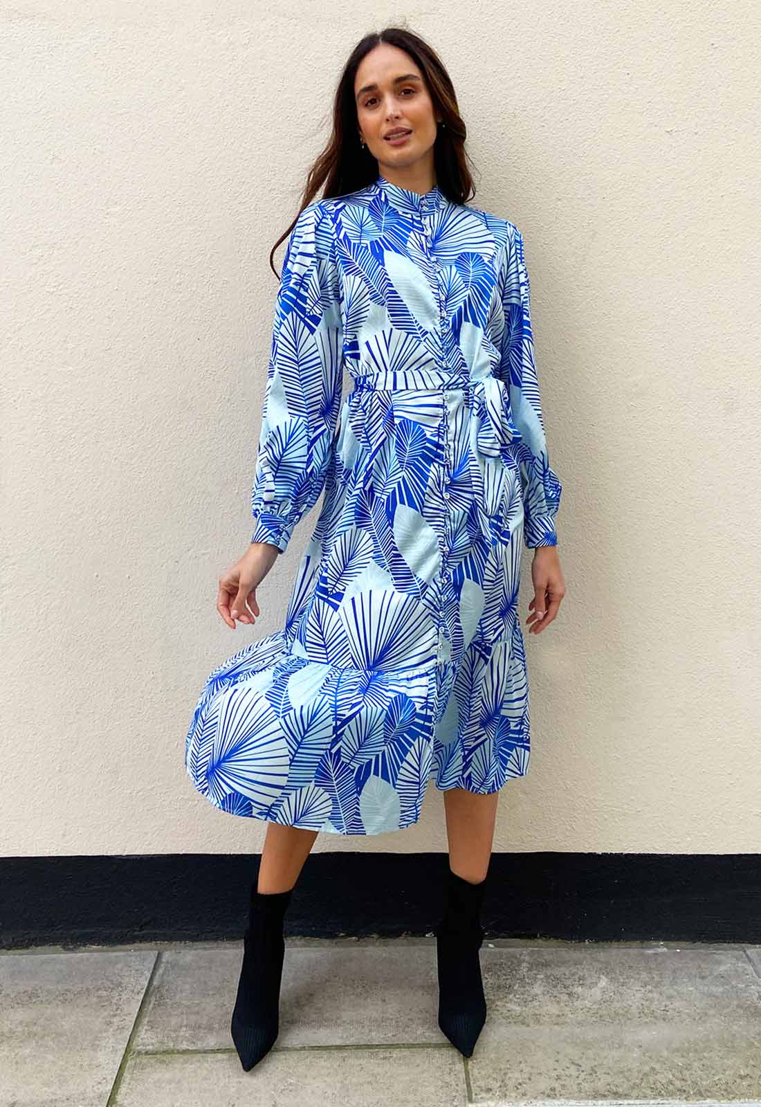 Raishma Studio Blue Kati Print Midi Dress-0