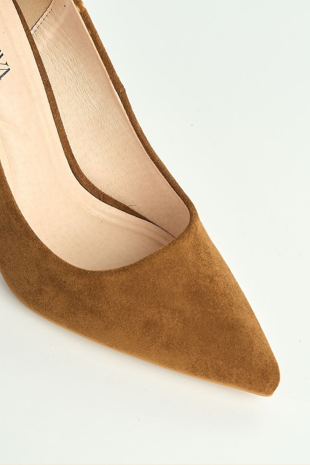 Mila High Stiletto Faux Sued Heel Court Shoe in Tan