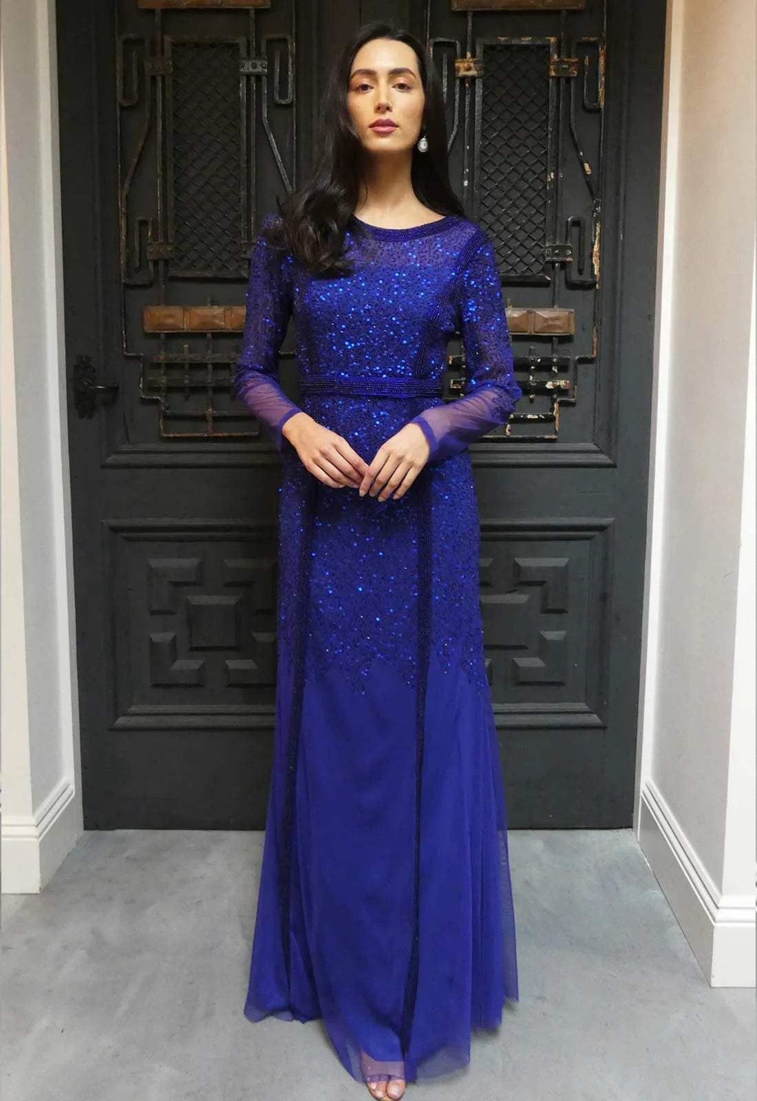 Raishma Couture Blue Cinizia Maxi Dress-112733