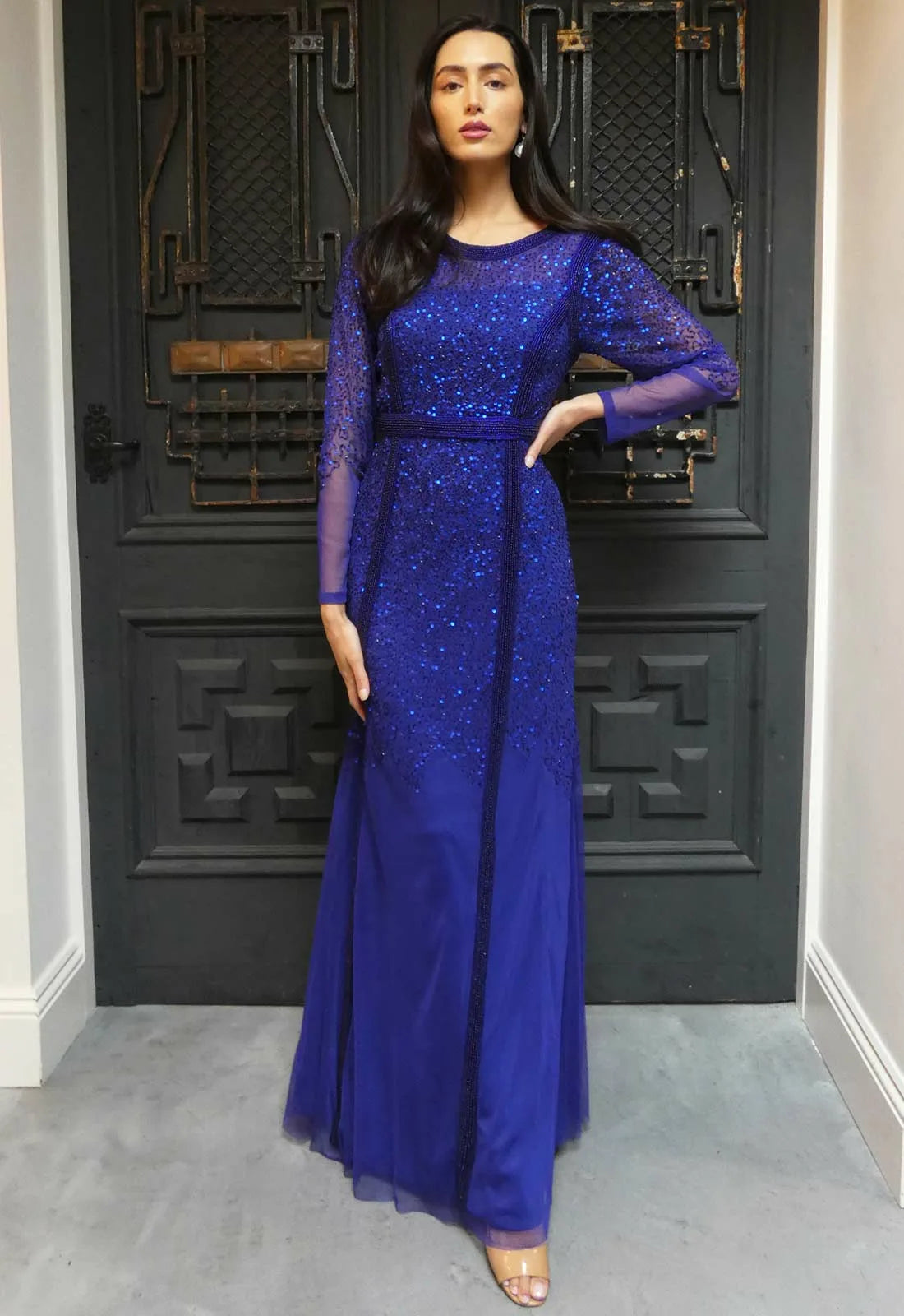 Raishma Couture Blue Cinizia Maxi Dress-112734