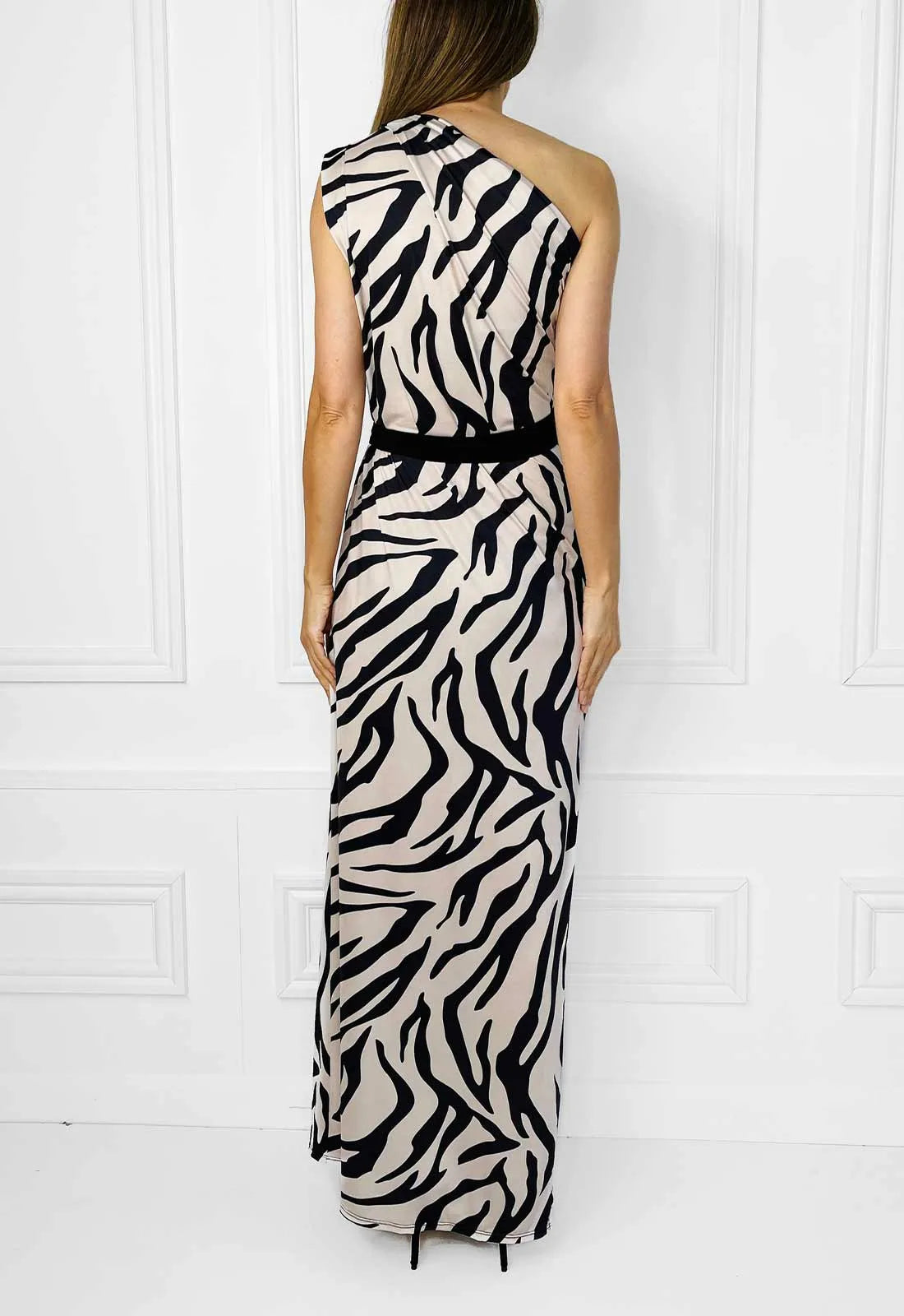 Honor Gold Zebra Print Cleo Maxi Dress-113320
