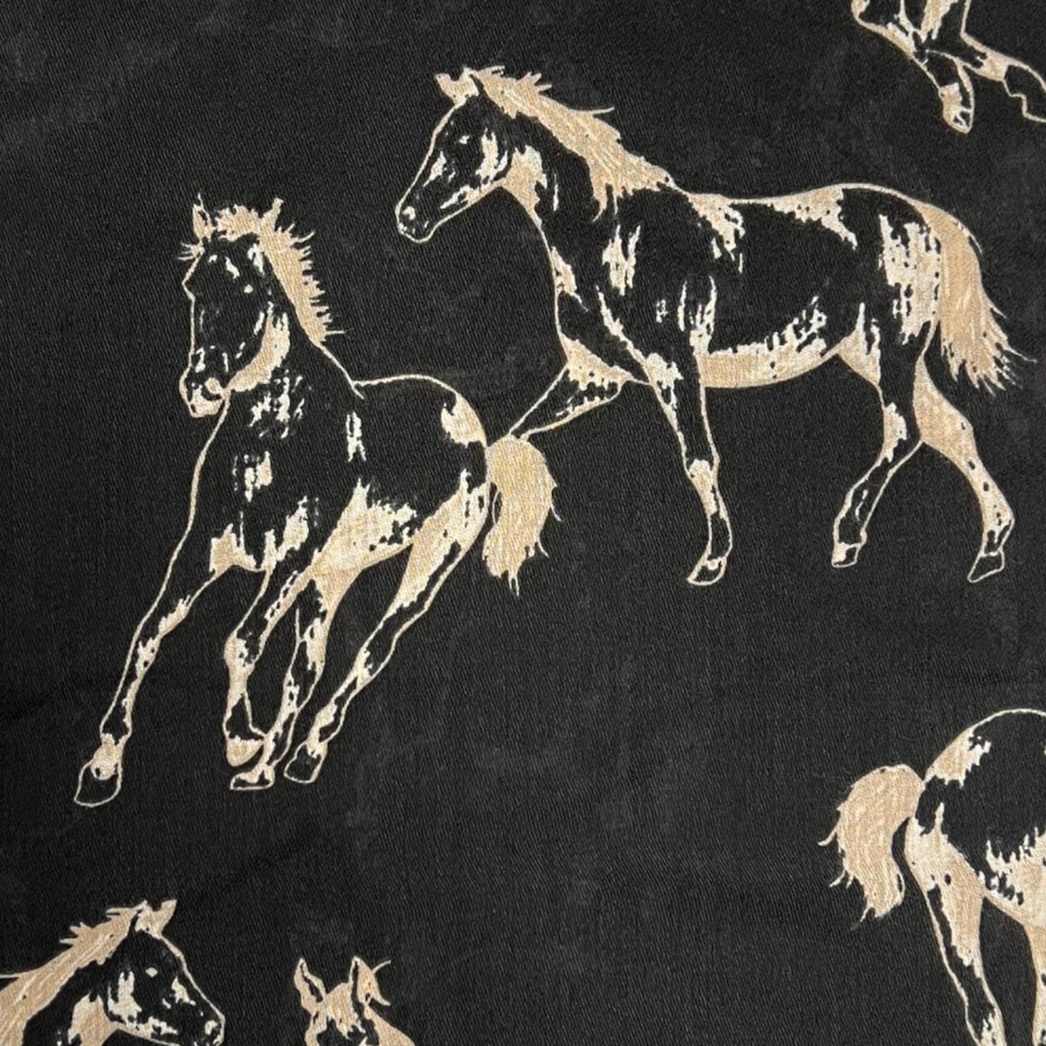Soul Of Sita Horse Print On Solid Canvas: Burgundy