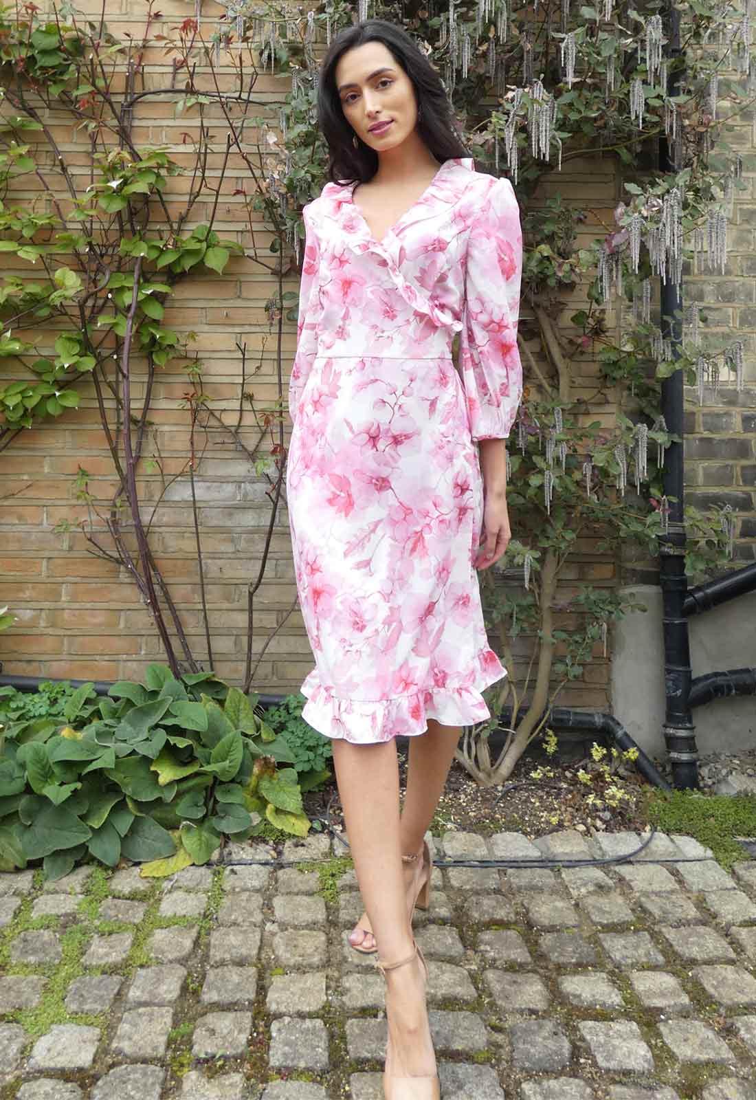 Raishma Studio Pink Daisy Floral Mini Dress-112203