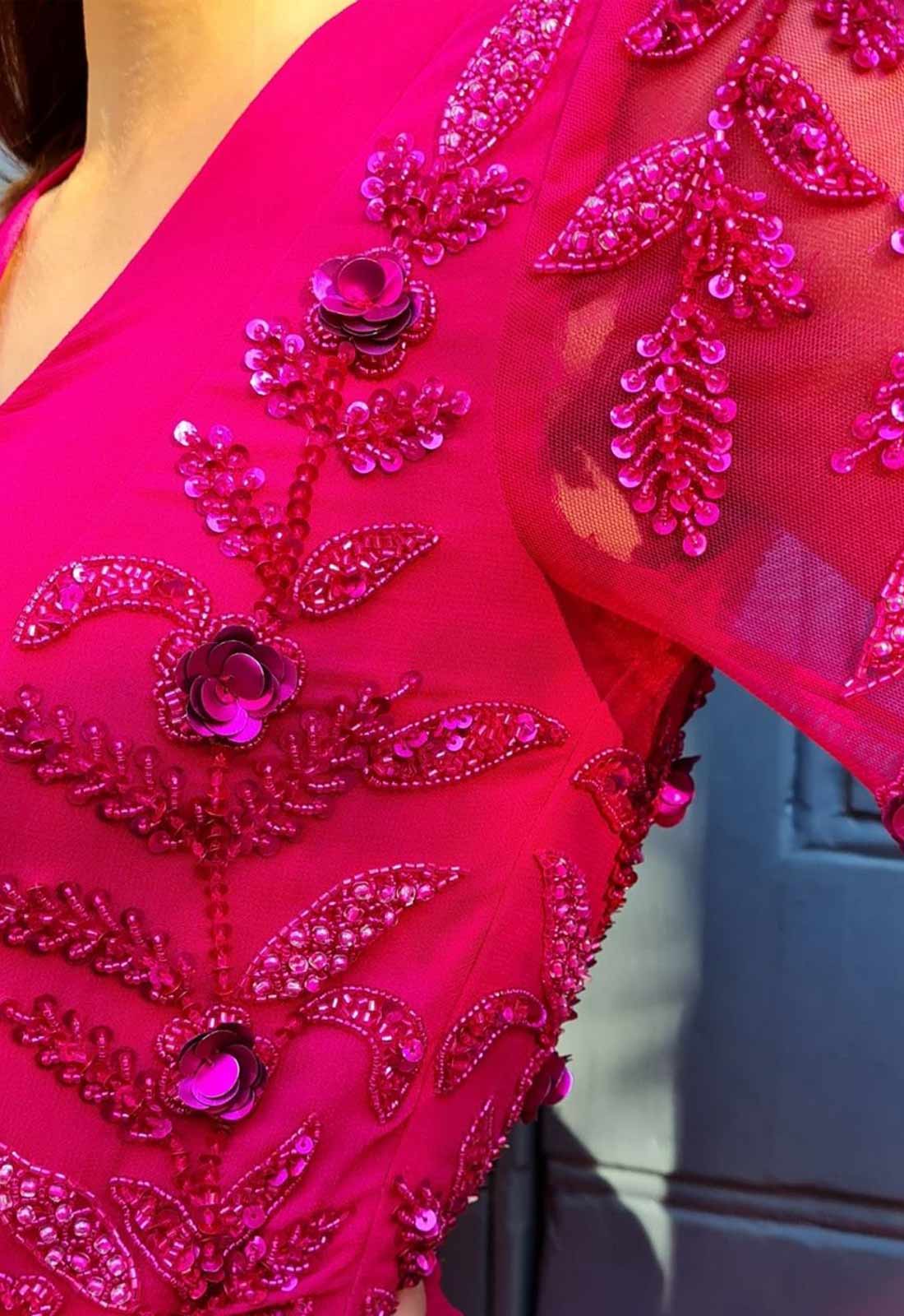 Raishma Couture Pink Danica Embellished Maxi Dress-111919