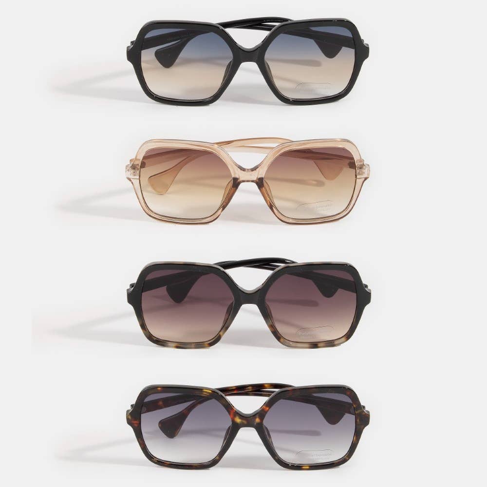 Soul Of Sita Oversized Tortoise Fashion Frame Sunglasses Set: Assorted