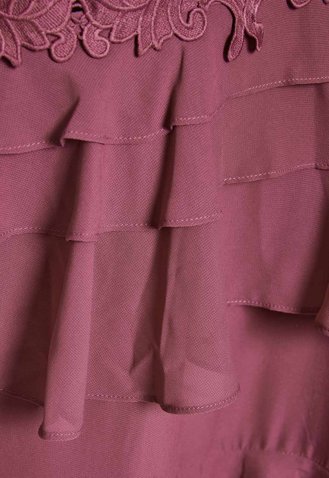 True Decadence Pink Ruffle Maxi Dress-110706