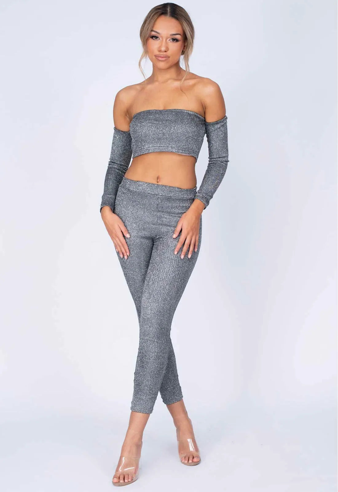 Nazz Collection Silver Havana Leggings Set-95209