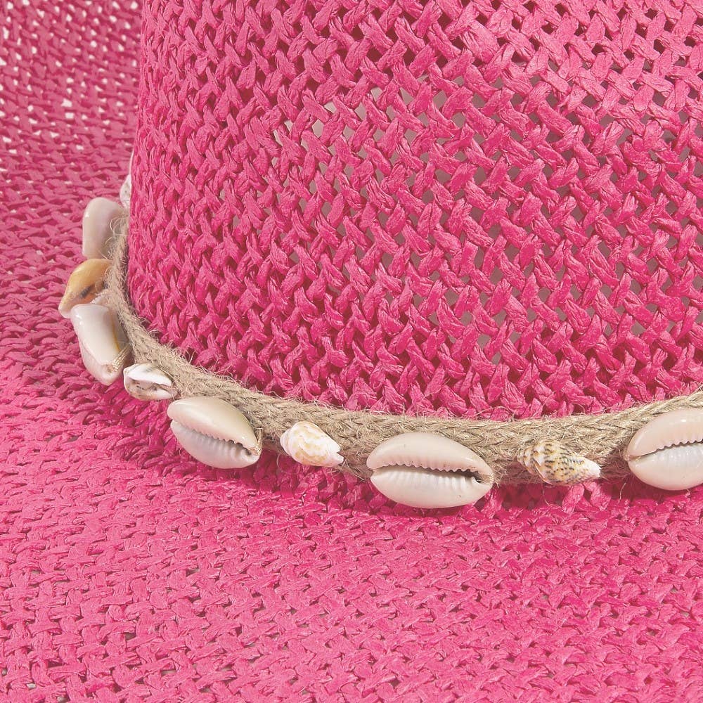 Soul Of Sita Straw Weave Cowrie Shell Rope Strap Cowboy Hat: Iv