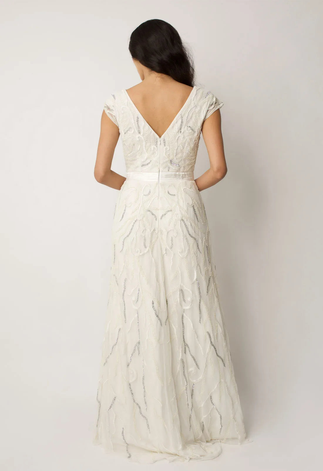 Raishma White Sequin Eden Maxi Gown-98811