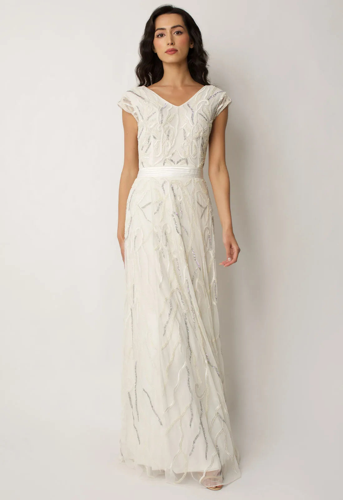 Raishma White Eden Sequin Maxi Dress