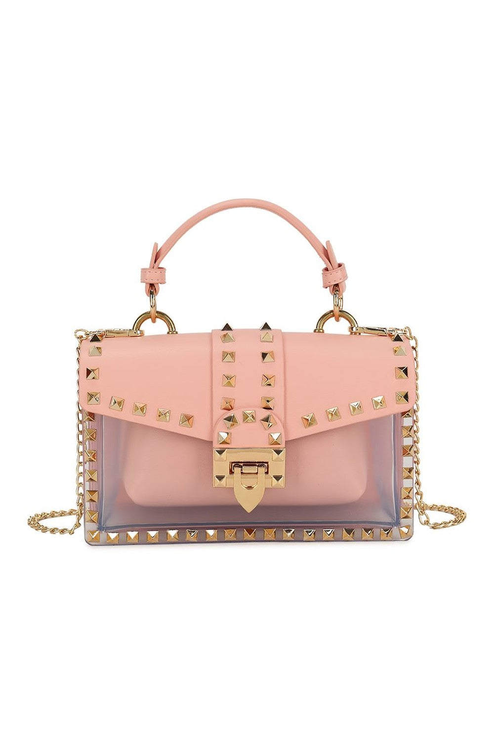Miss Diva Valli Studded Top Handle Bag in Pink