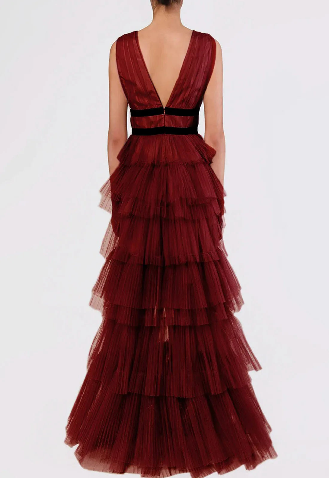 True Decadence Eliza Burgundy Maxi Dress
