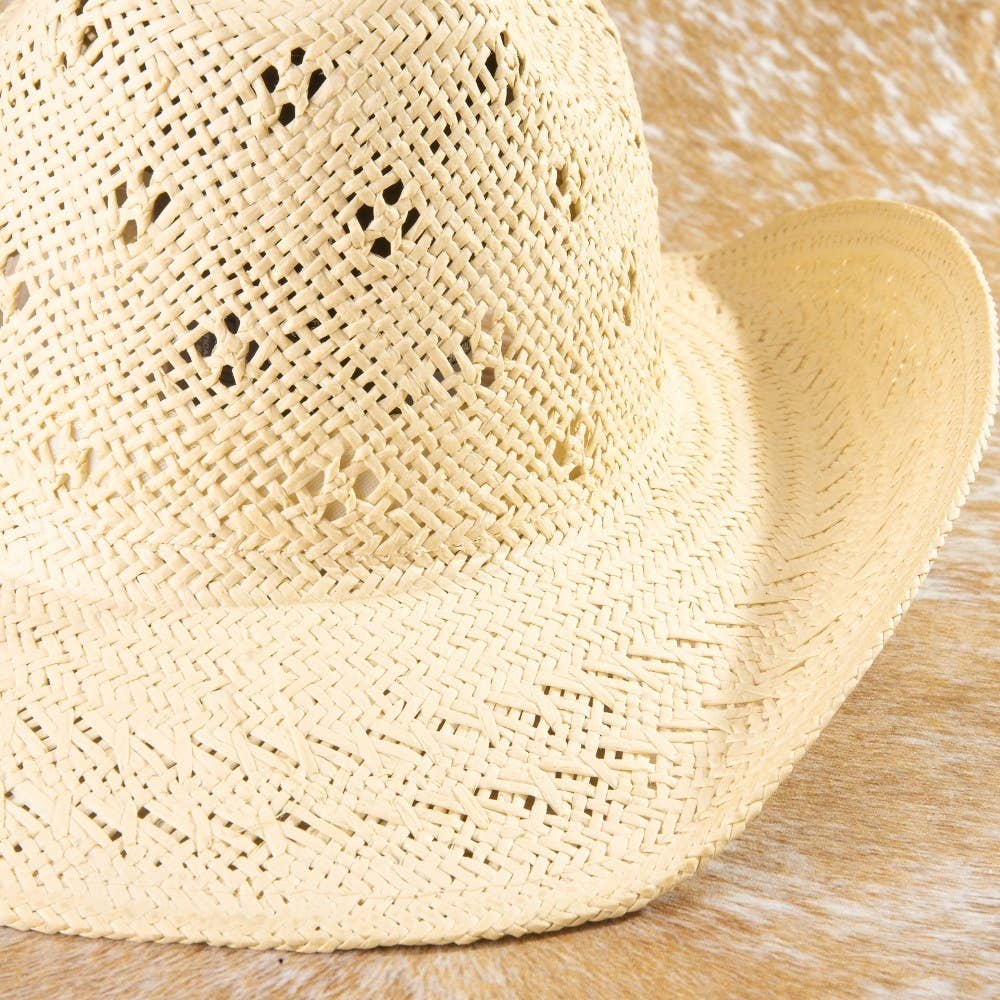 Weave Summer Straw Cowboy Hat: KA