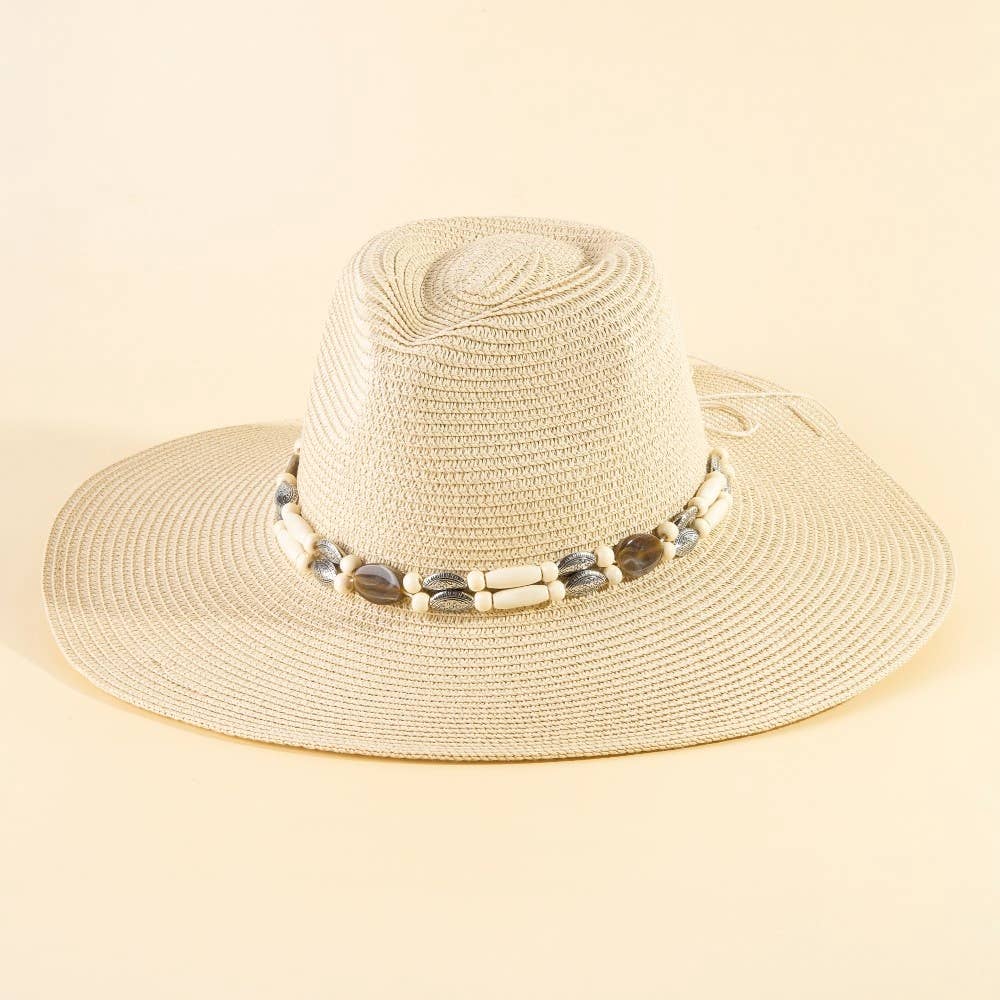 Soul Of Sita Assorted Beads Summer Straw Hat: Ka