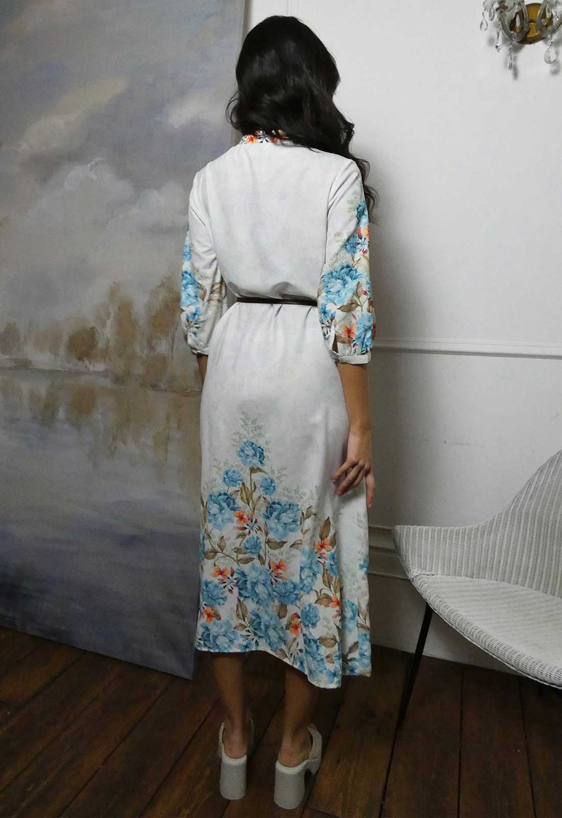 Raishma Studio White Gabriella Floral Midi Dress-114201