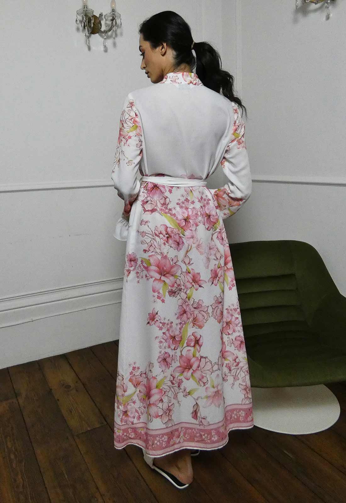 Raishma Studio White Genevieve Floral Midi Dress-114213