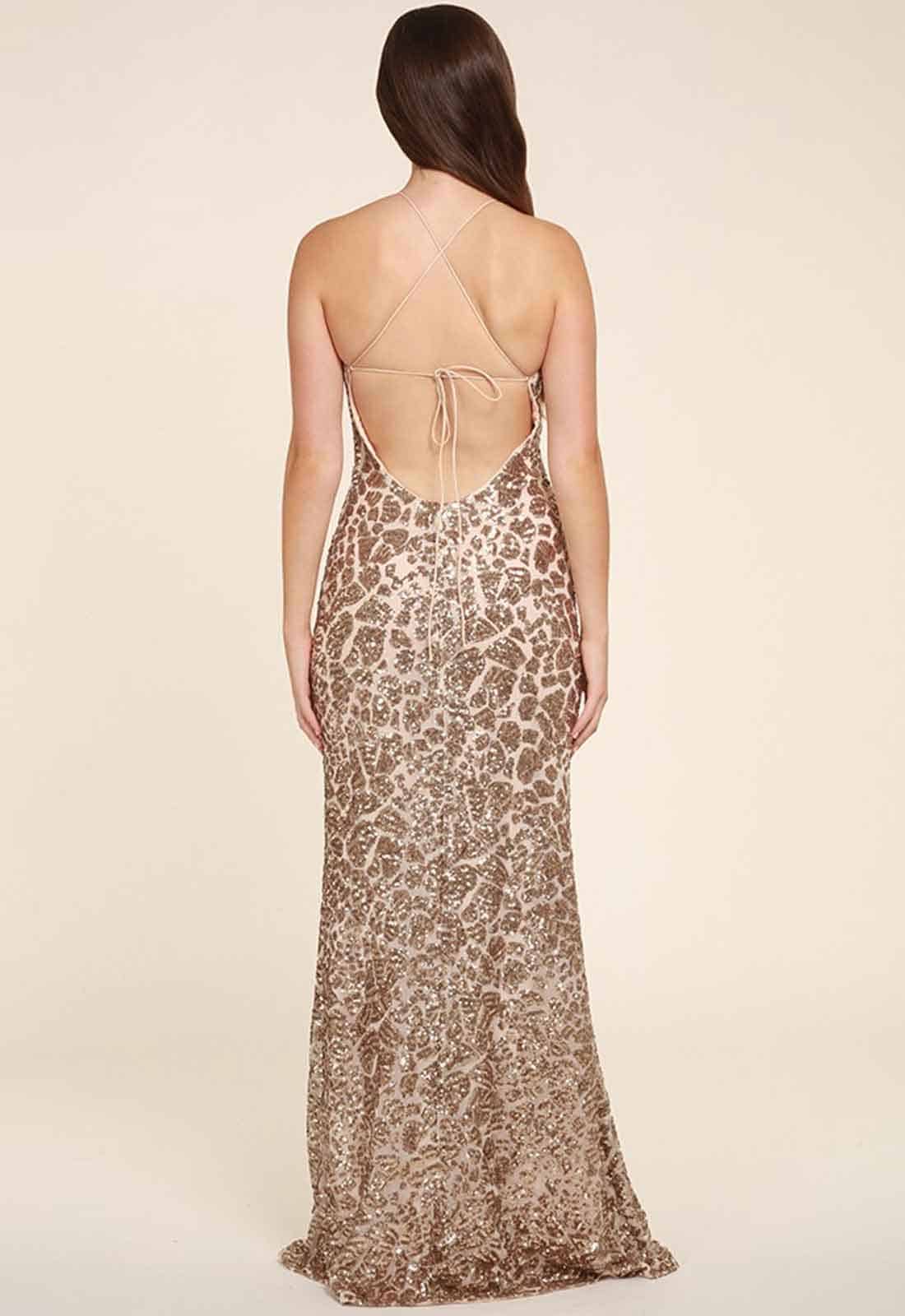 Honor Gold Gia Sparkle Sequin Maxi in Gold-16321