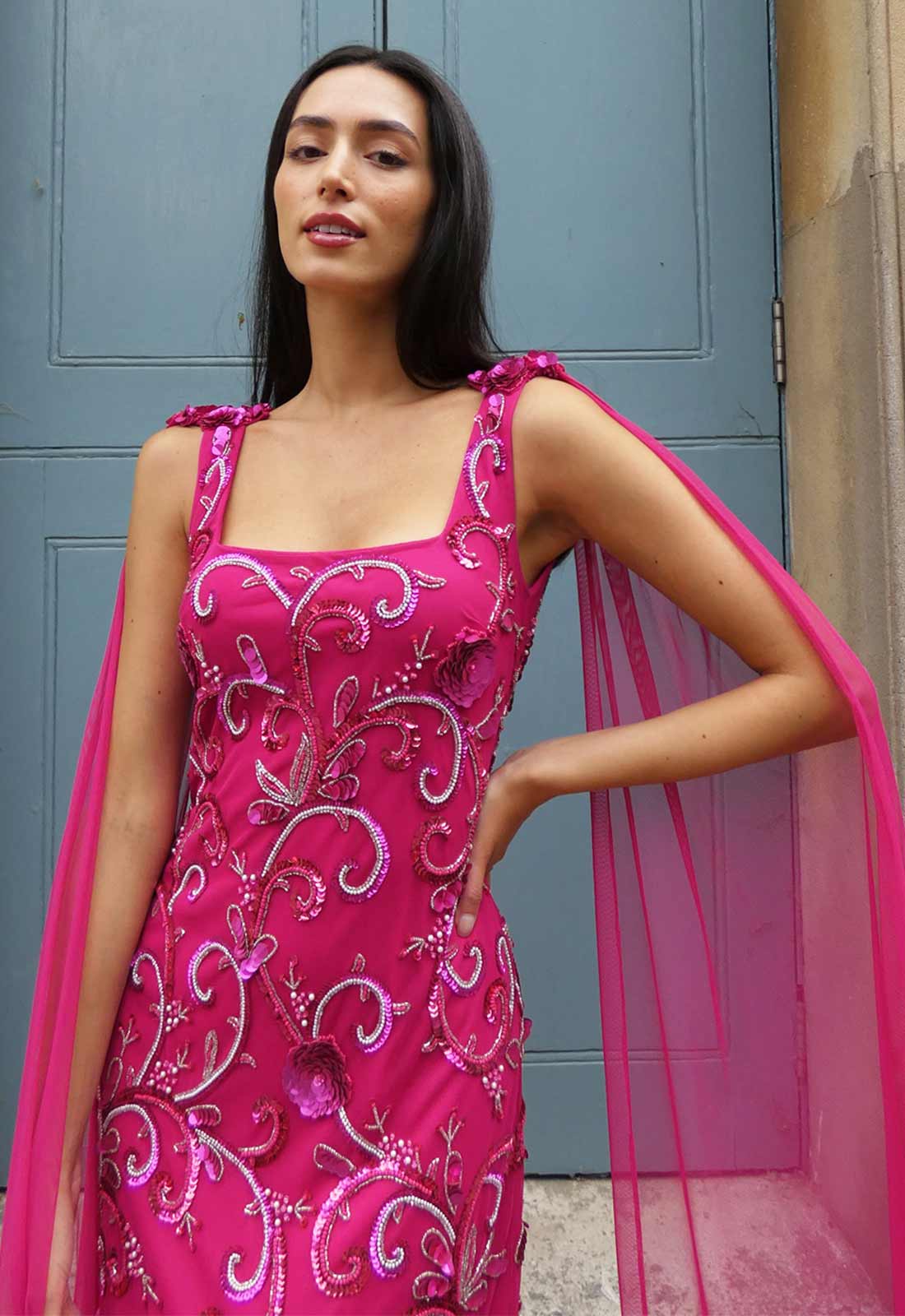 Raishma Pink Halina Evening Dress-115058