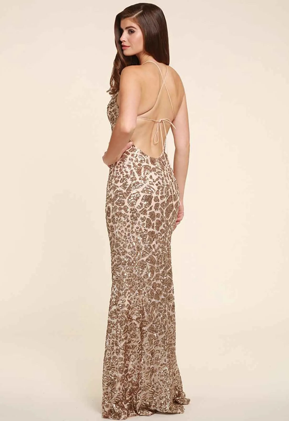 Honor Gold Harley Sparkle Sequin Maxi in Gold-16328