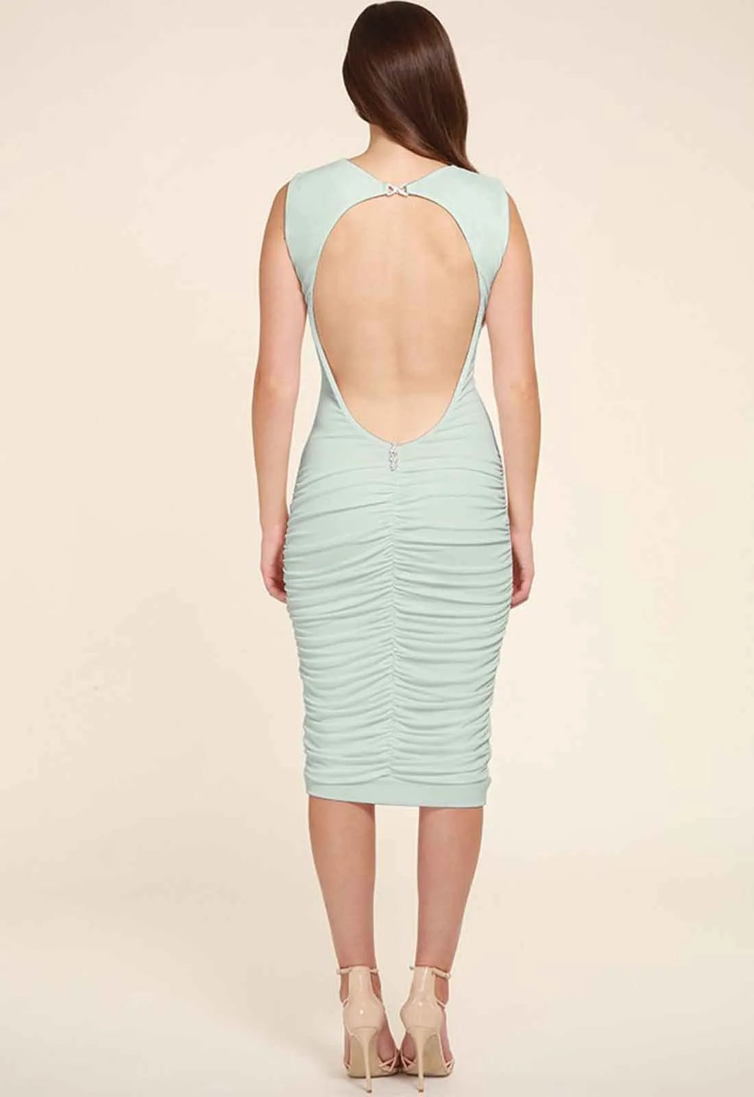 Honor Gold Bella Backless Midi in Mint-27016