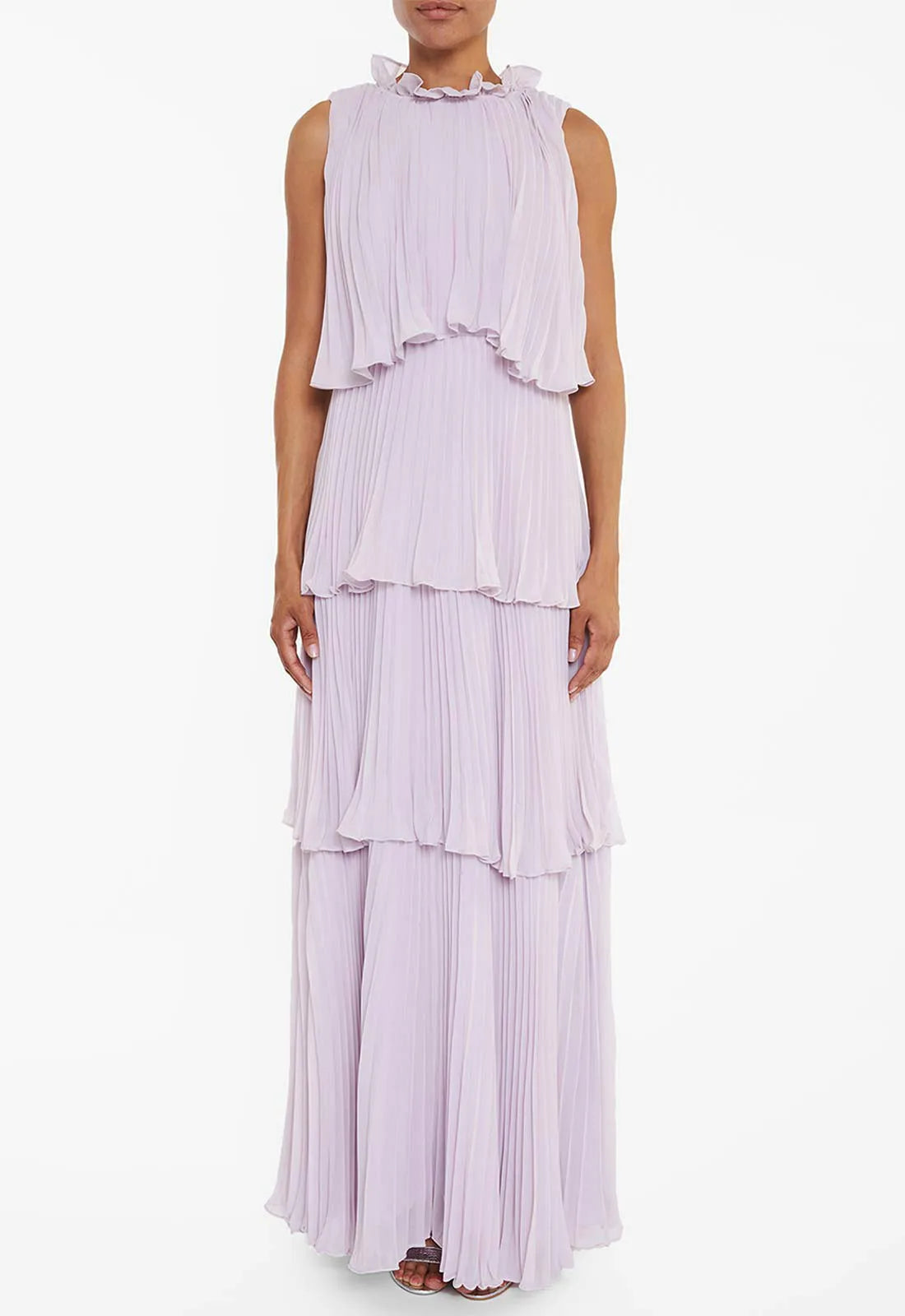 True Decadence Lilac Tiered Pleated Maxi Dress-0