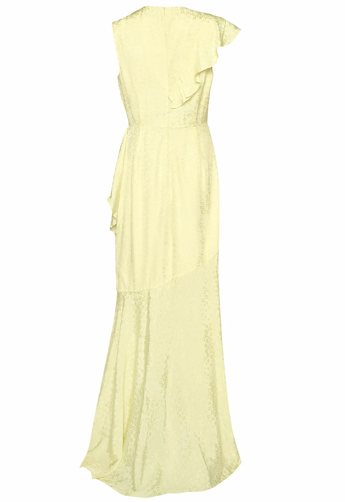 True Decadence Yellow Satin Layered Maxi Dress-110473