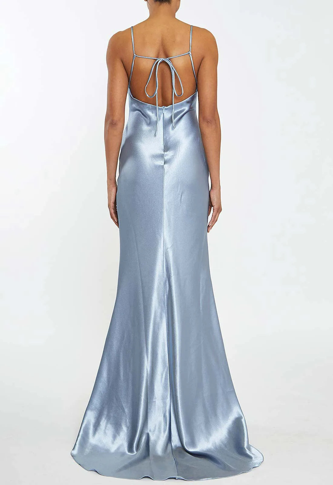 True Decadence Blue Satin Slip Maxi Dress-113221