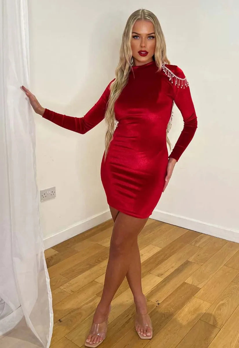 Nazz Collection Red Ice Queen Party Dress