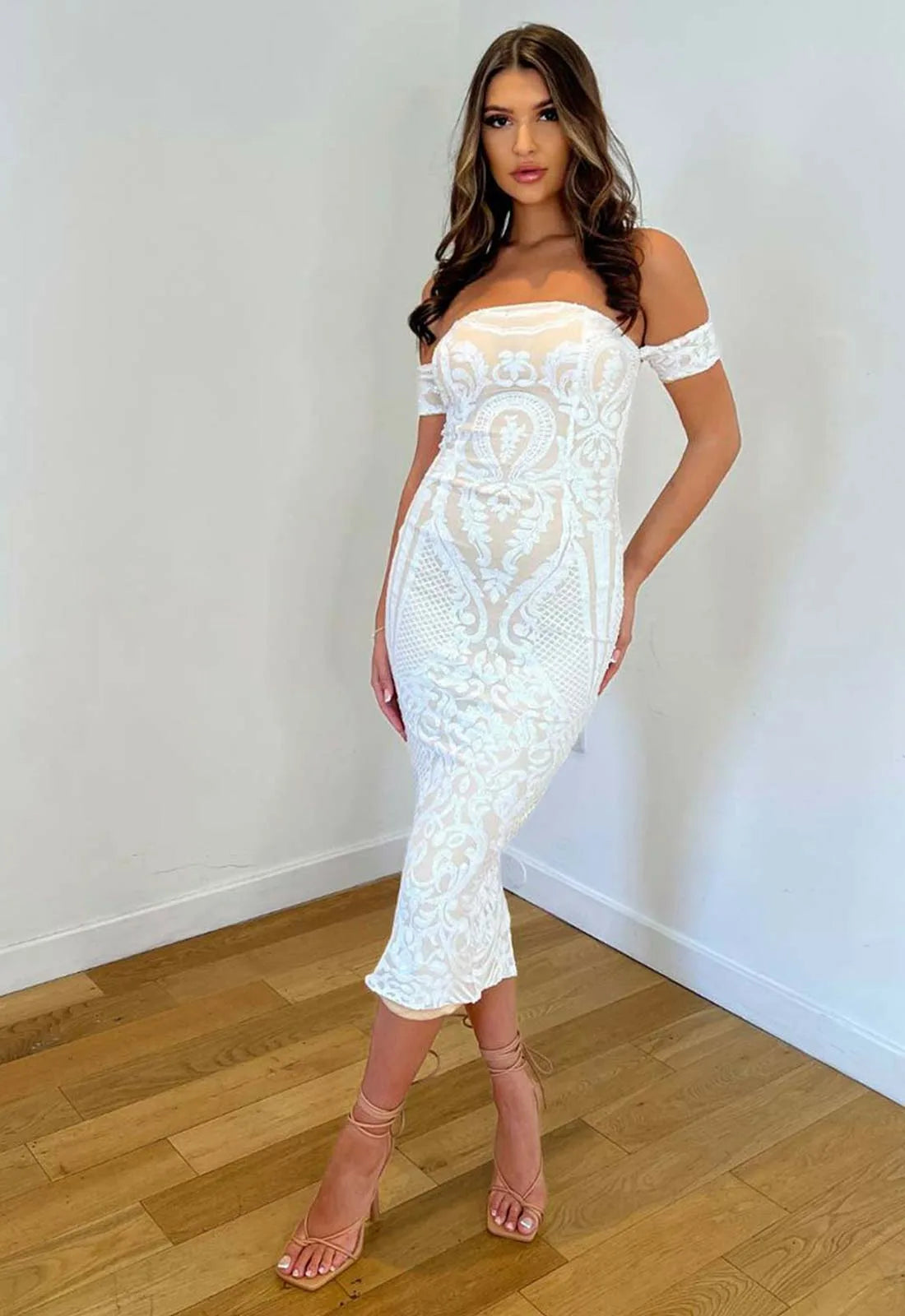 Nazz Collection White Kristal Cocktail Dress