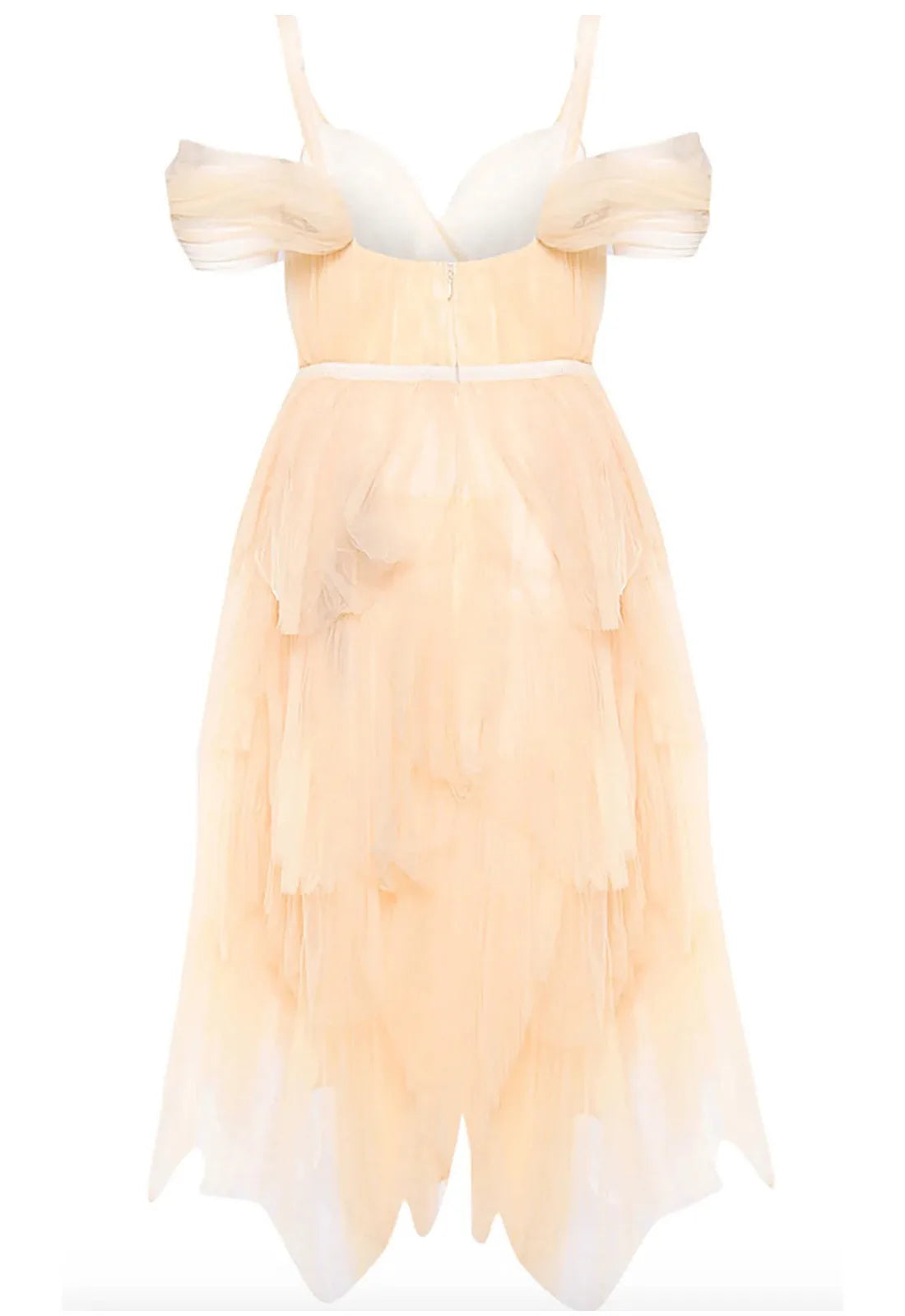 True Decadence Isla Cream Pleated Petal Skirt Midi-Dress
