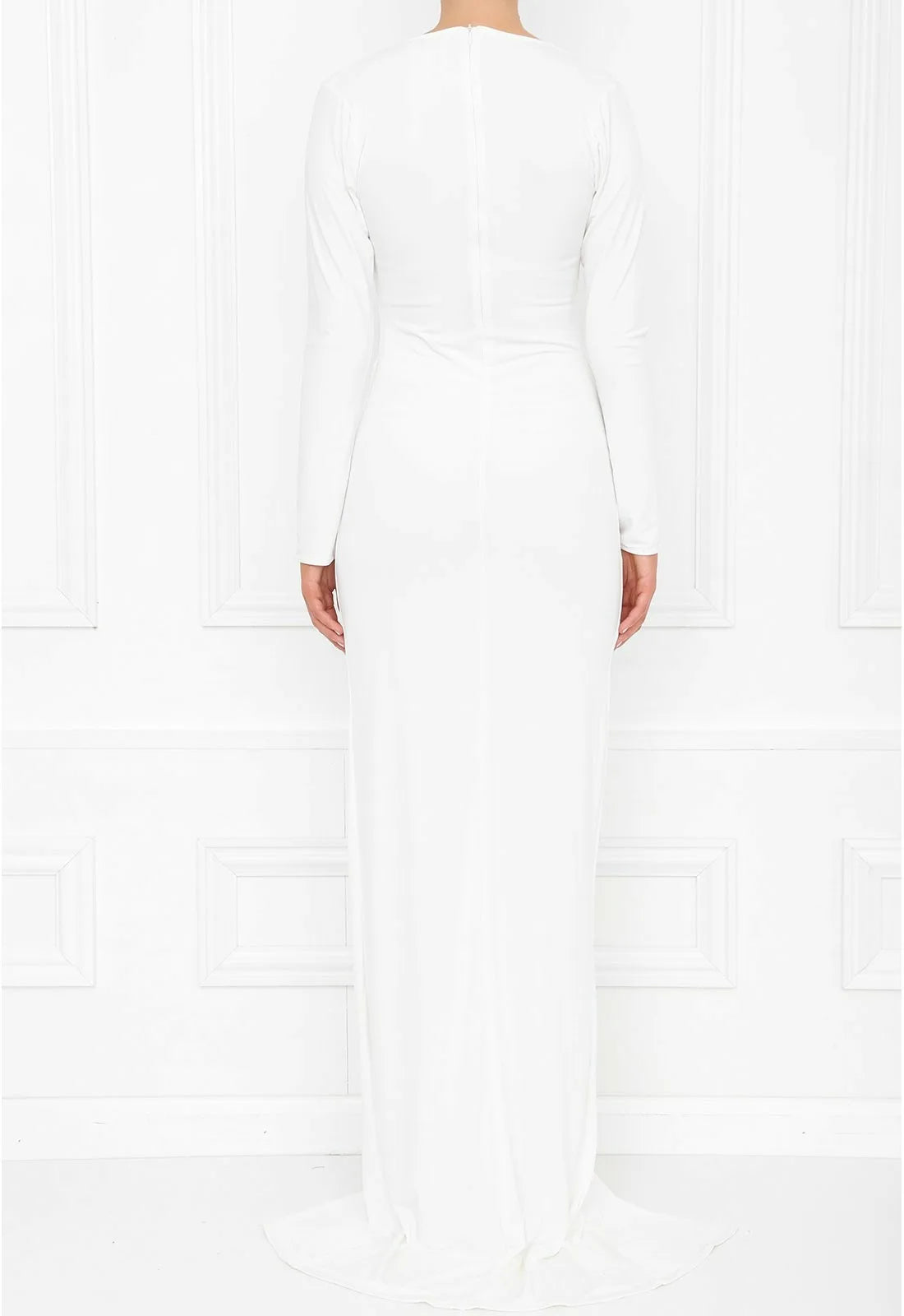 Honor Gold Jessica Long Sleeve Maxi Dress in White-23904